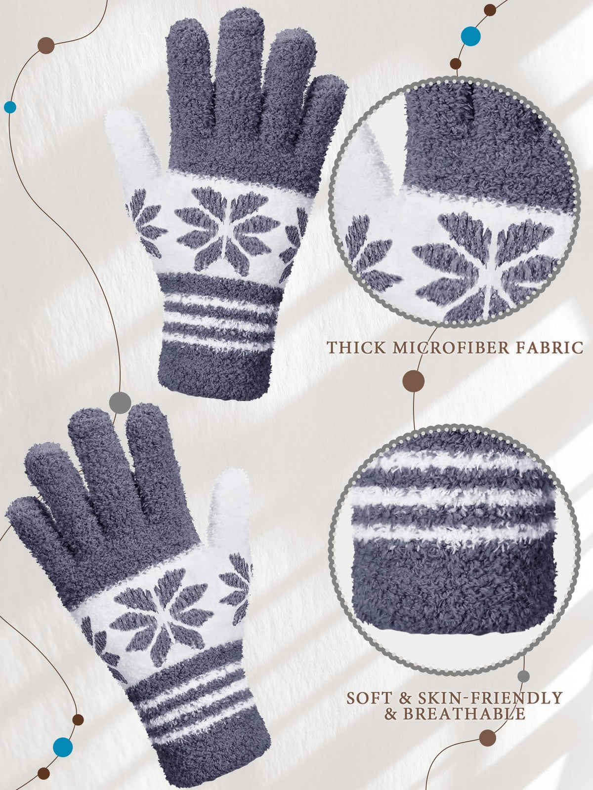 3 Pairs Microfiber Dusting Gloves for Plants Leaf (3 Count)