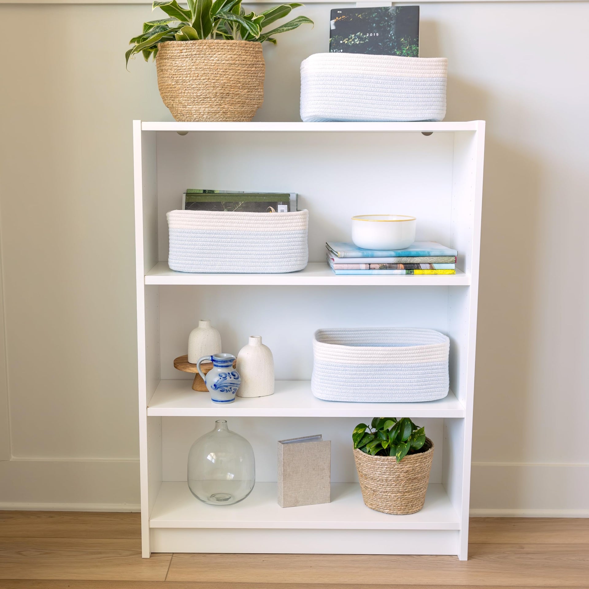 13.5”x8.5”x5.5” Rectangle Storage Baskets for Shelves 3 Pack (3 Count)
