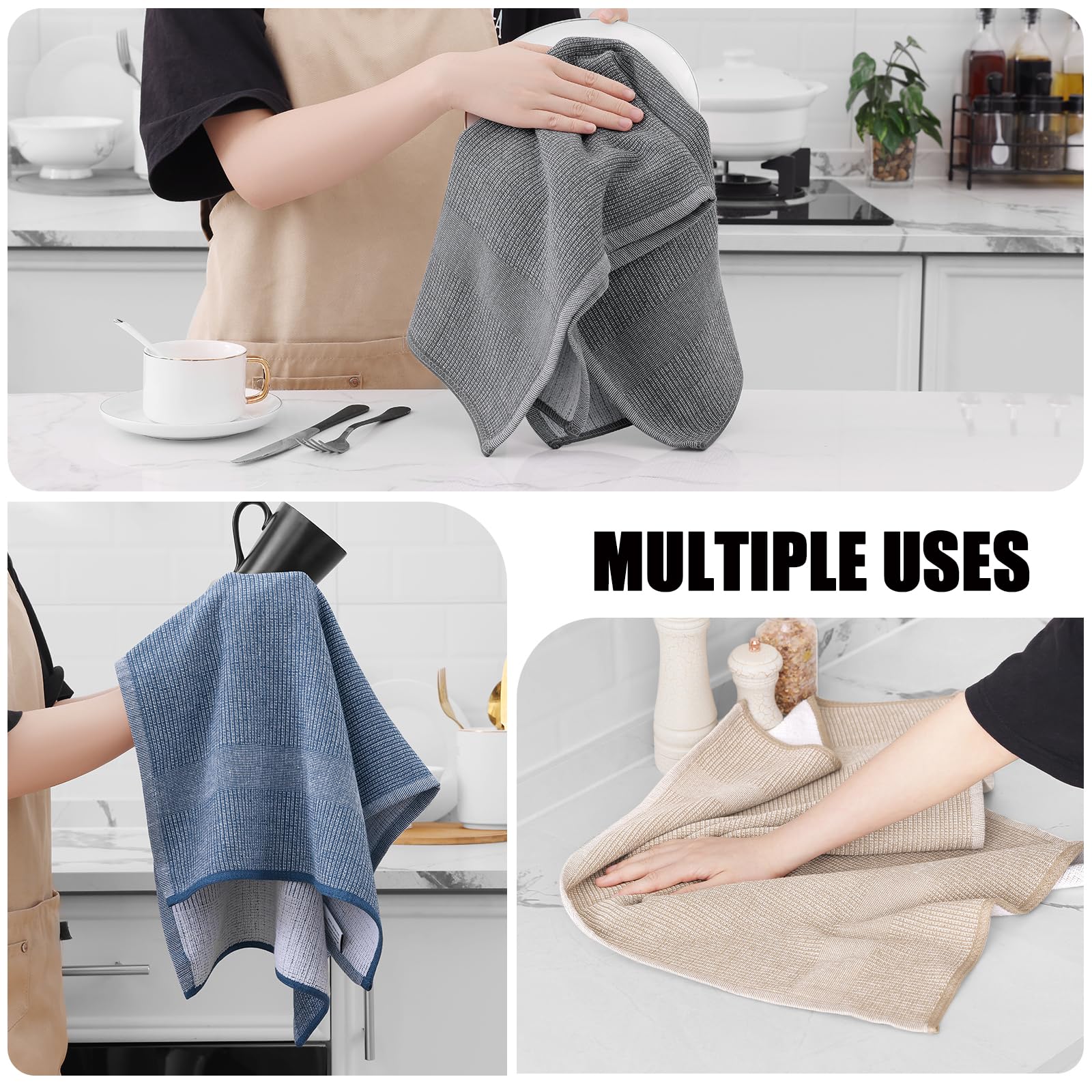 380 GSM Cotton Premium Kitchen Towels 12 Pack (12 Count)