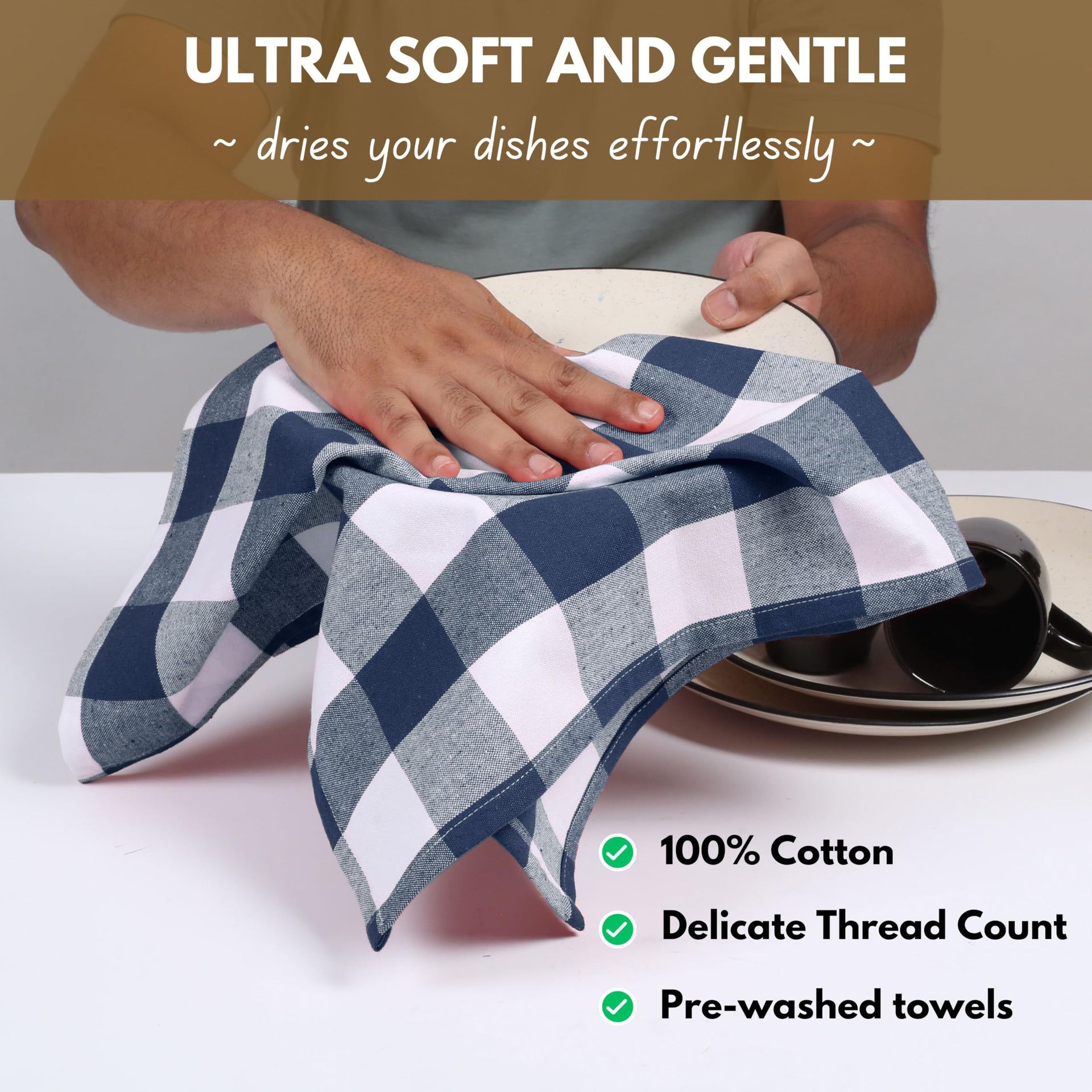 12 Pack Kitchen Towel with Hanging Loop 16x26 inches (12 Count)