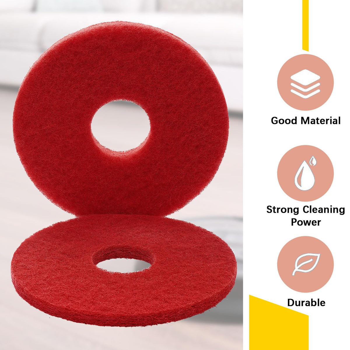 2 Pcs 20" Red Scrubbing Pads Commercial Cleaning Orbiter Pads (2 Count)