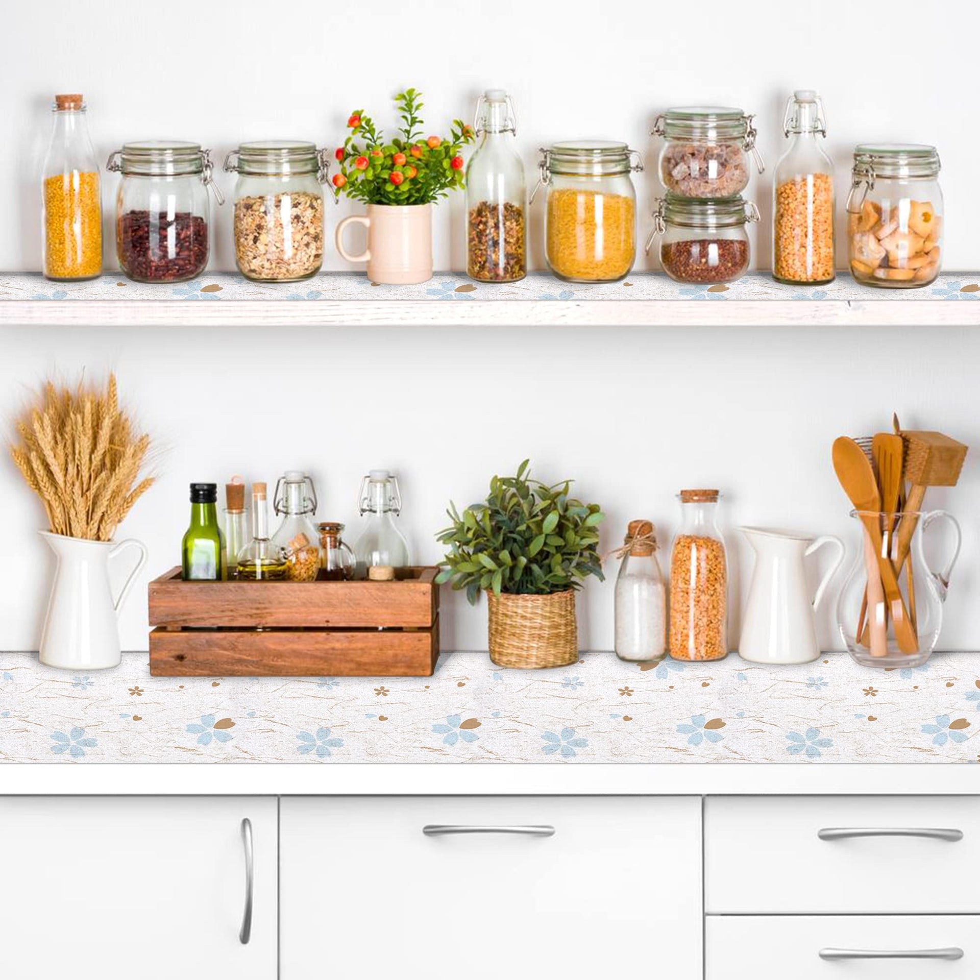 Cabinets Liners 18" W x 96" L Shelf Liner for Kitchen Cabinets Non Adhesive Kitchen Drawer Liner (12 Sq Ft)