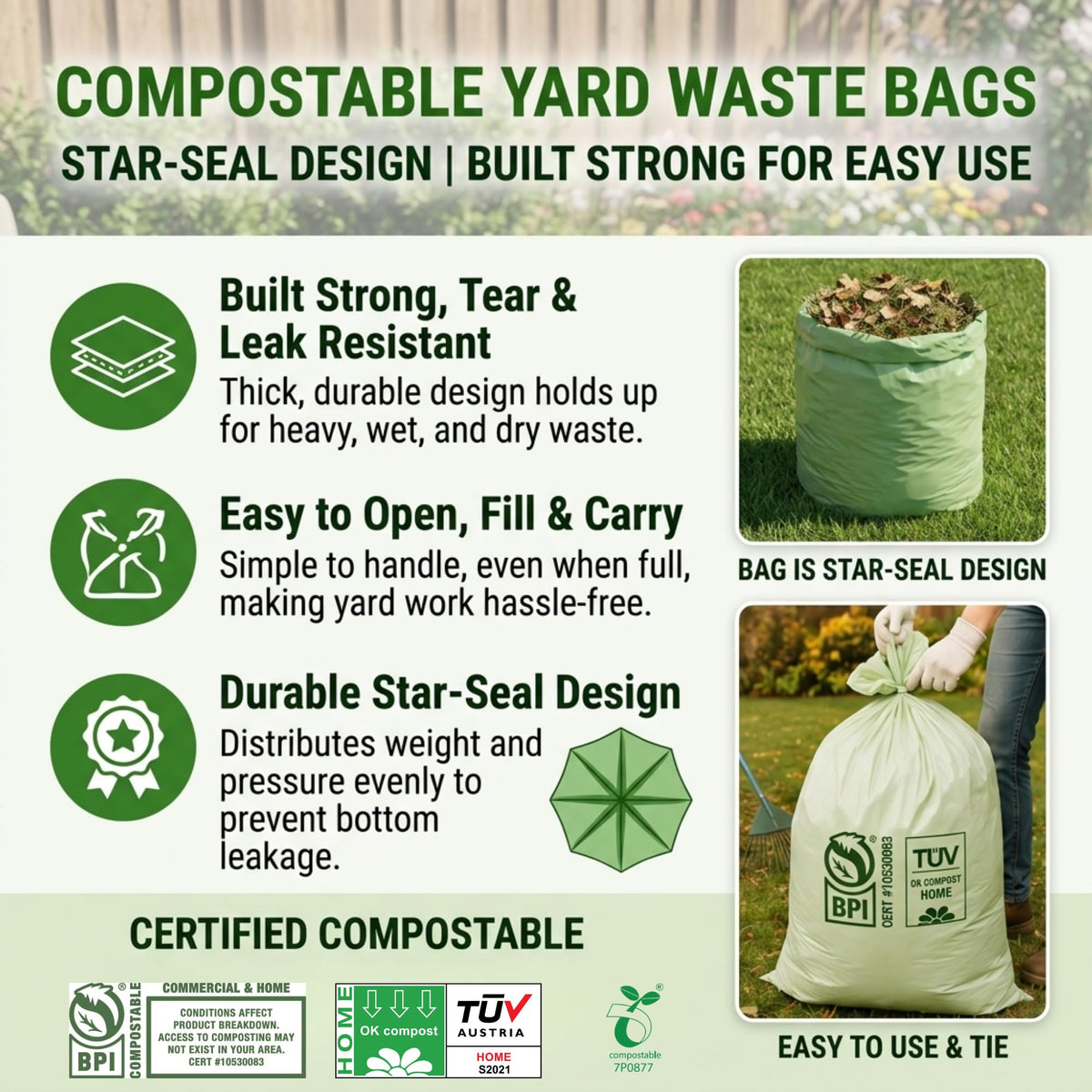 33 Gallon Compostable Trash Bags (40 Count)