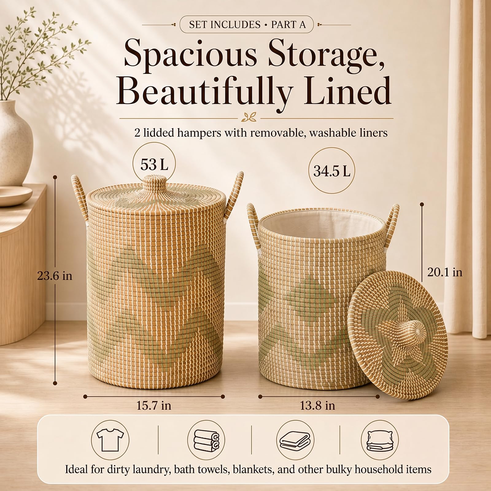 Sea Grass Storage Basket Set of 4 (4 Count)