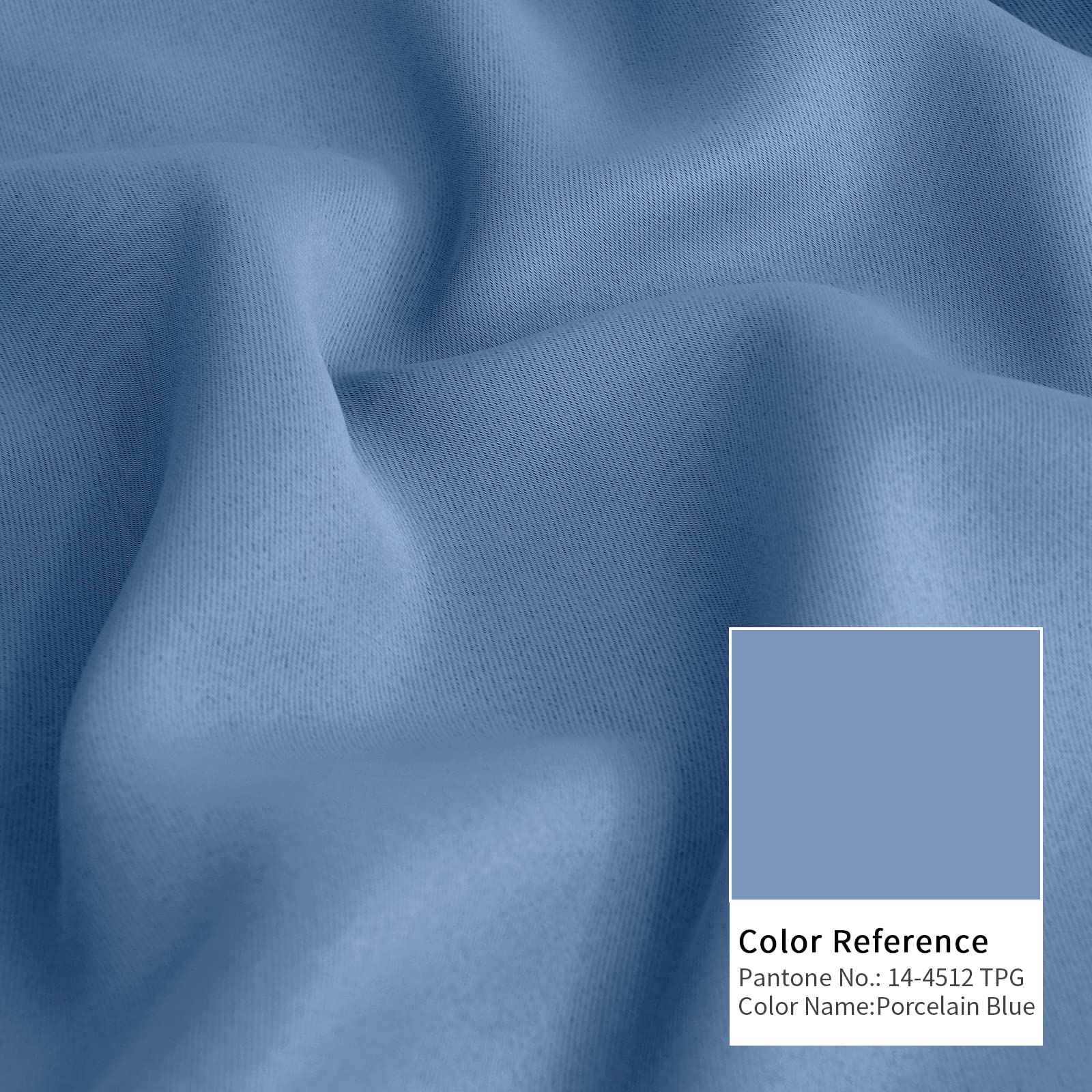 Denim Blue Blackout Curtains for Bedroom 45 Inches Long