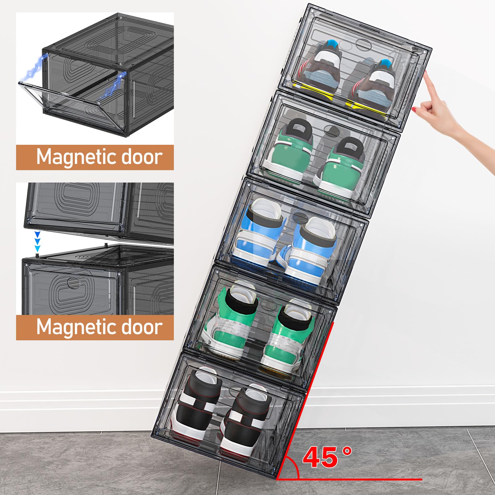 10 Pack Shoe Organizer Stackable