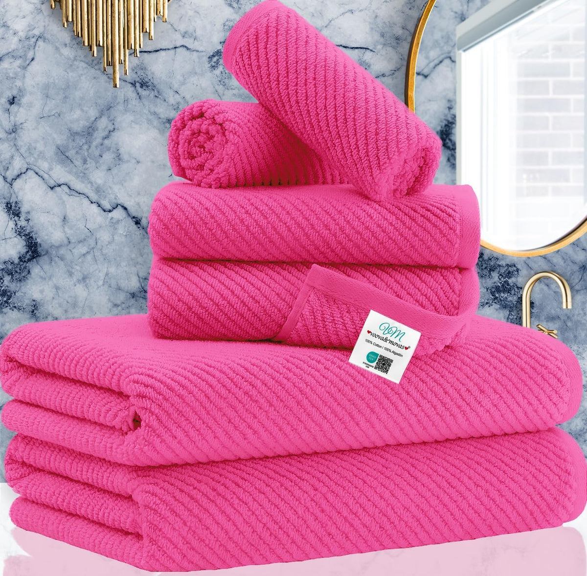 Hot Pink Towels (6 Count)