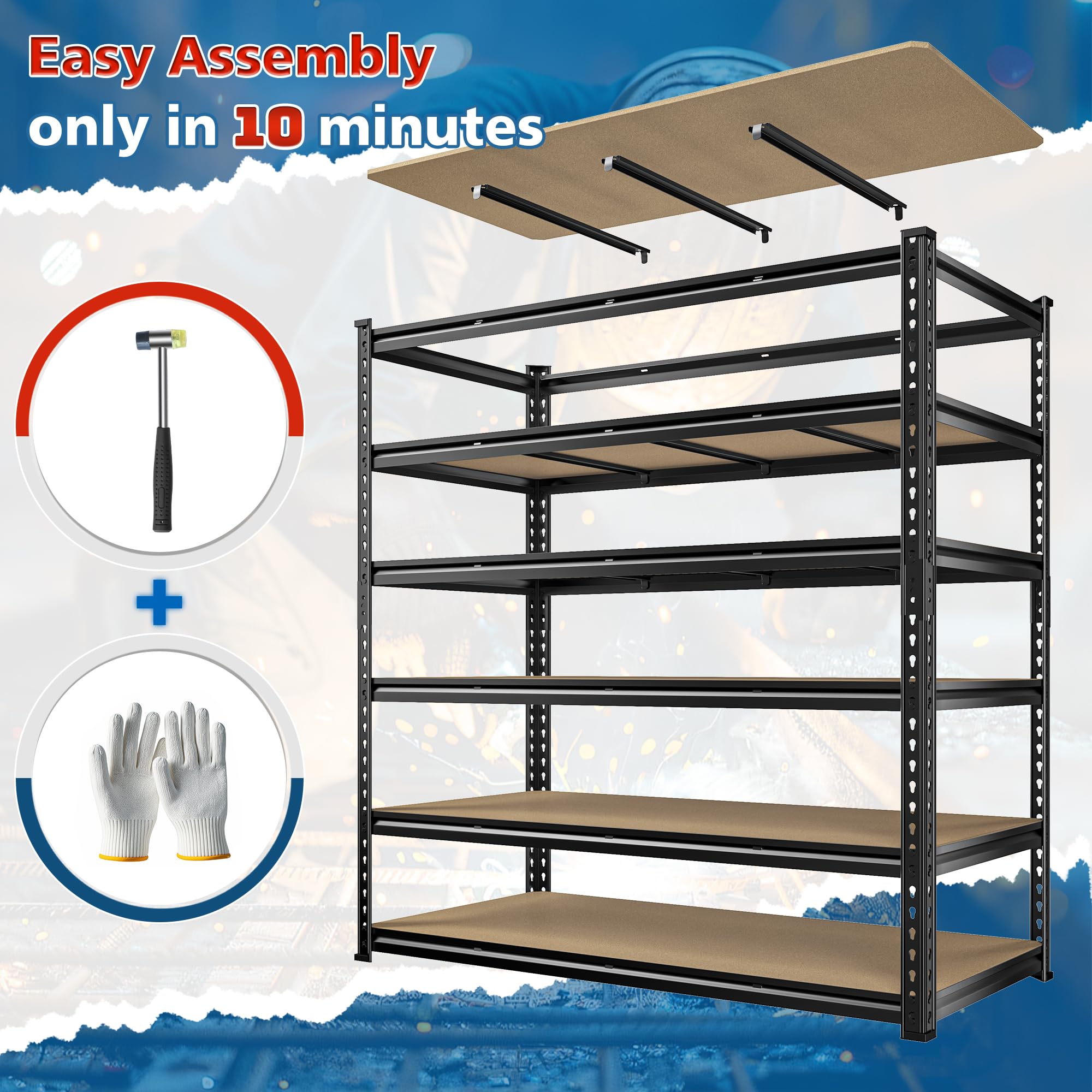 55" W Garage Shelving