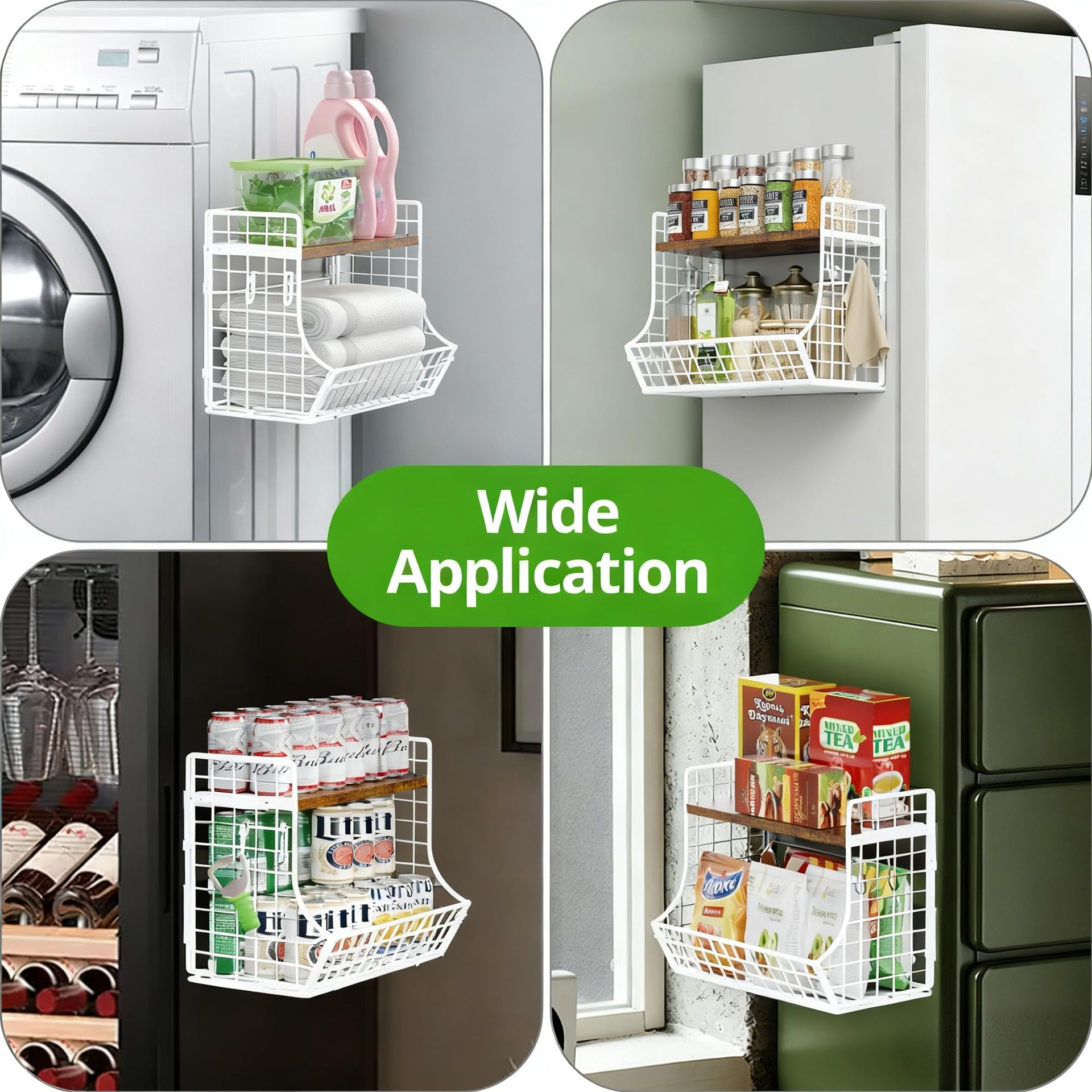 Magnetic Shelf for Fridge with Wood Lid