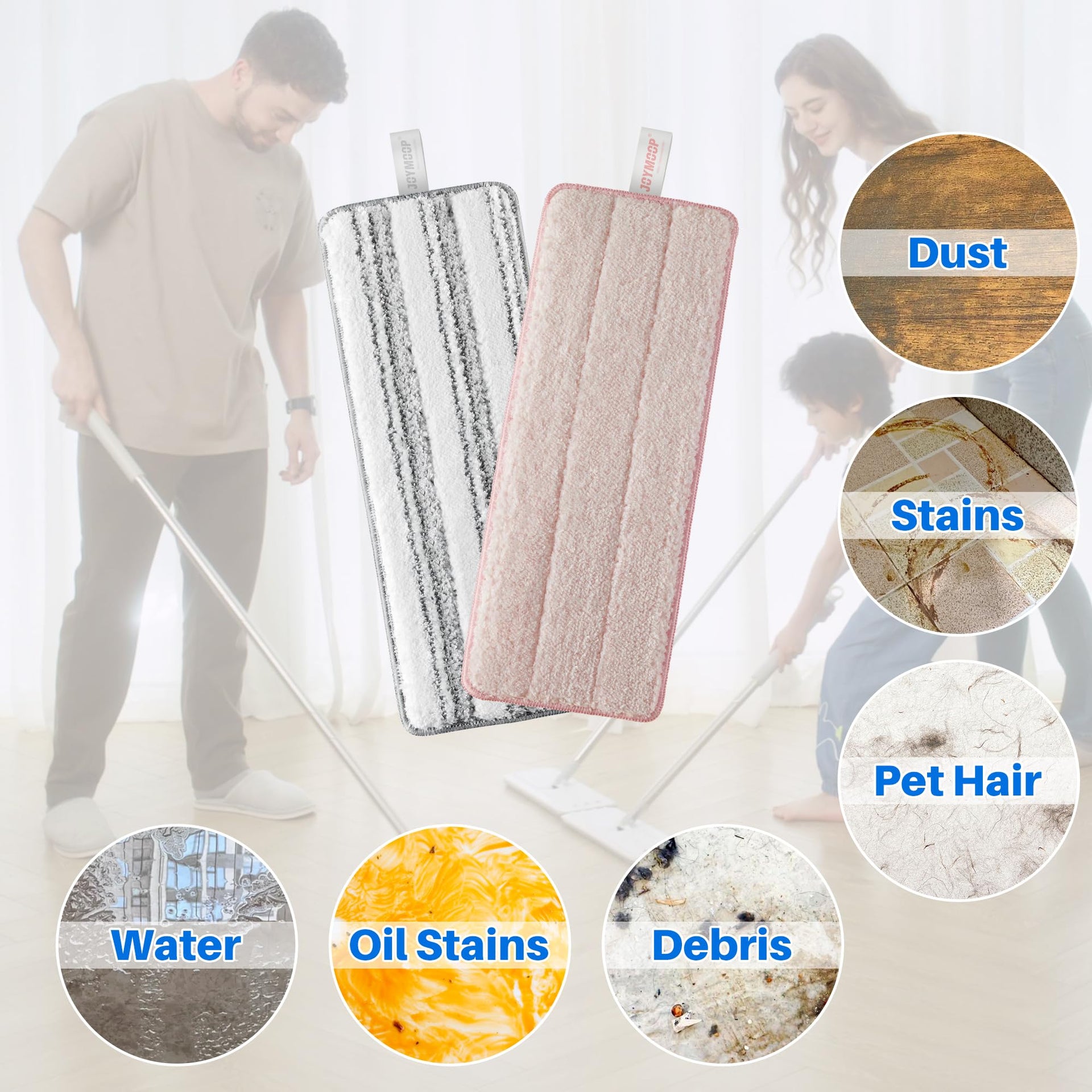 Microfiber Replacement Pads for 13" Flat Mop System (4 Count)