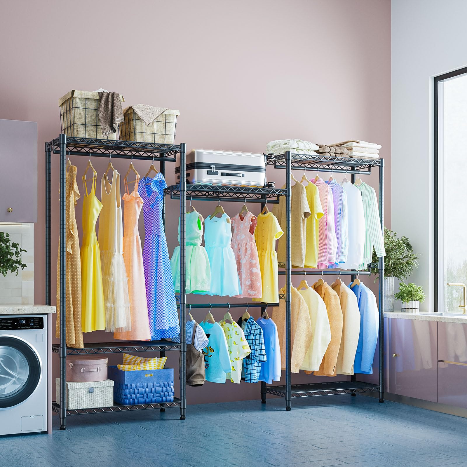 Heavy Duty Garment Rack Wire Clothes Rack for Hanging Clothes