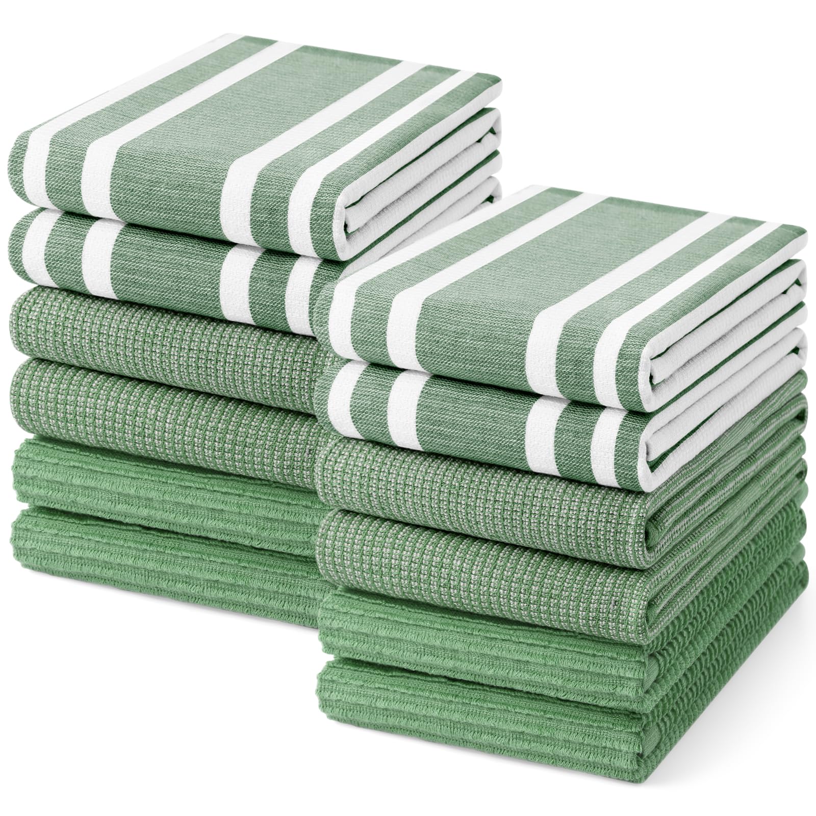 Cotton 380 GSM Premium Kitchen Towels (12 Count)