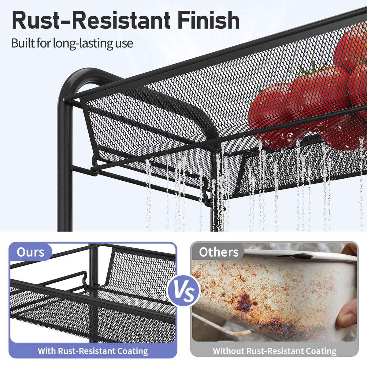 3 Tier Rolling Cart (3 Count)