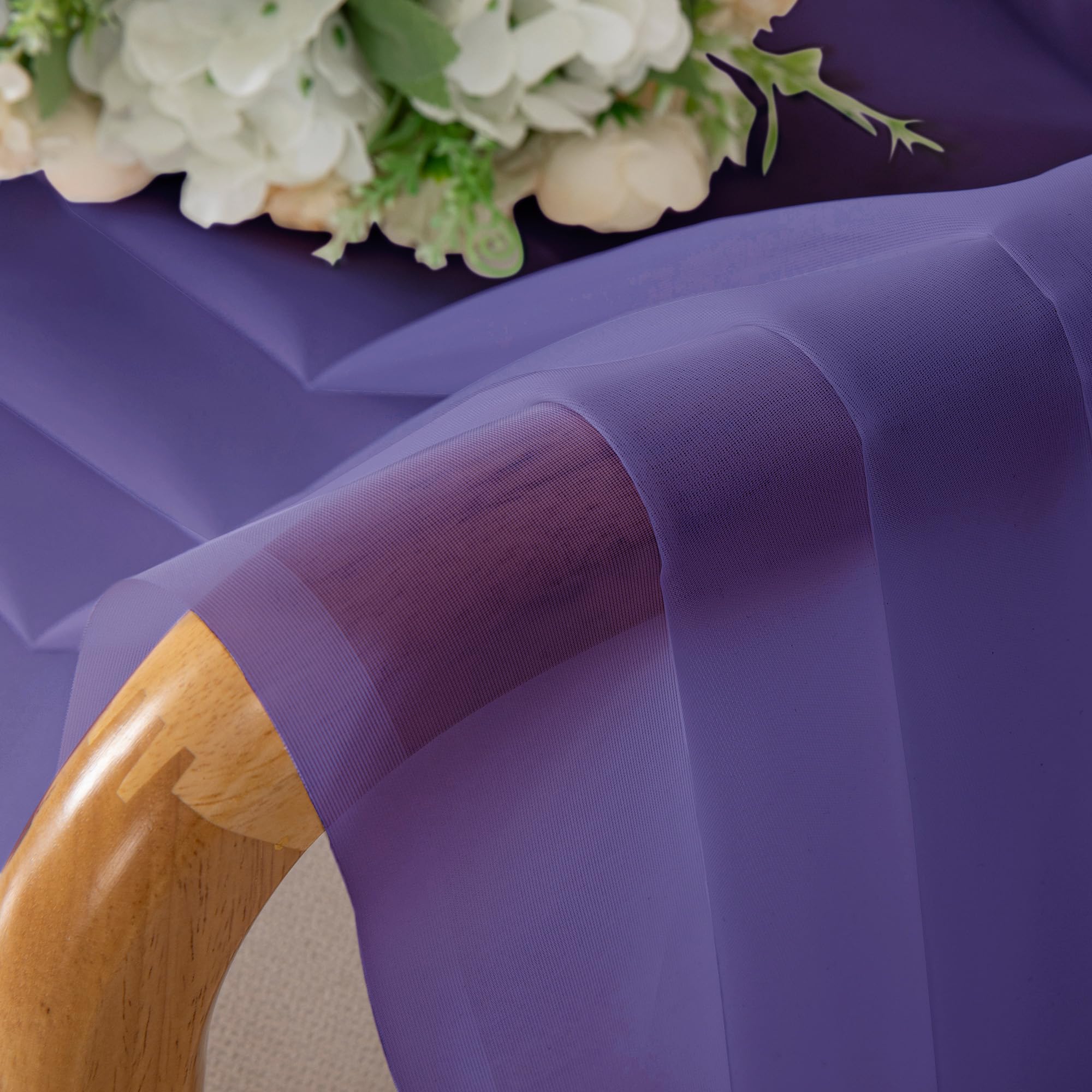 Purple Sheer Curtains 54 Inch Long 2 Panels (2 Count)