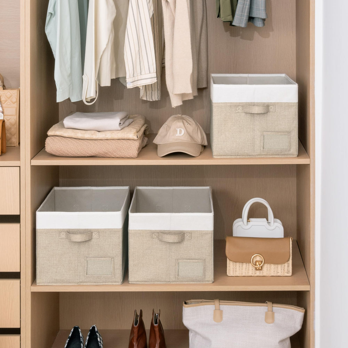 Closet Storage Bins with Label (3 Count)