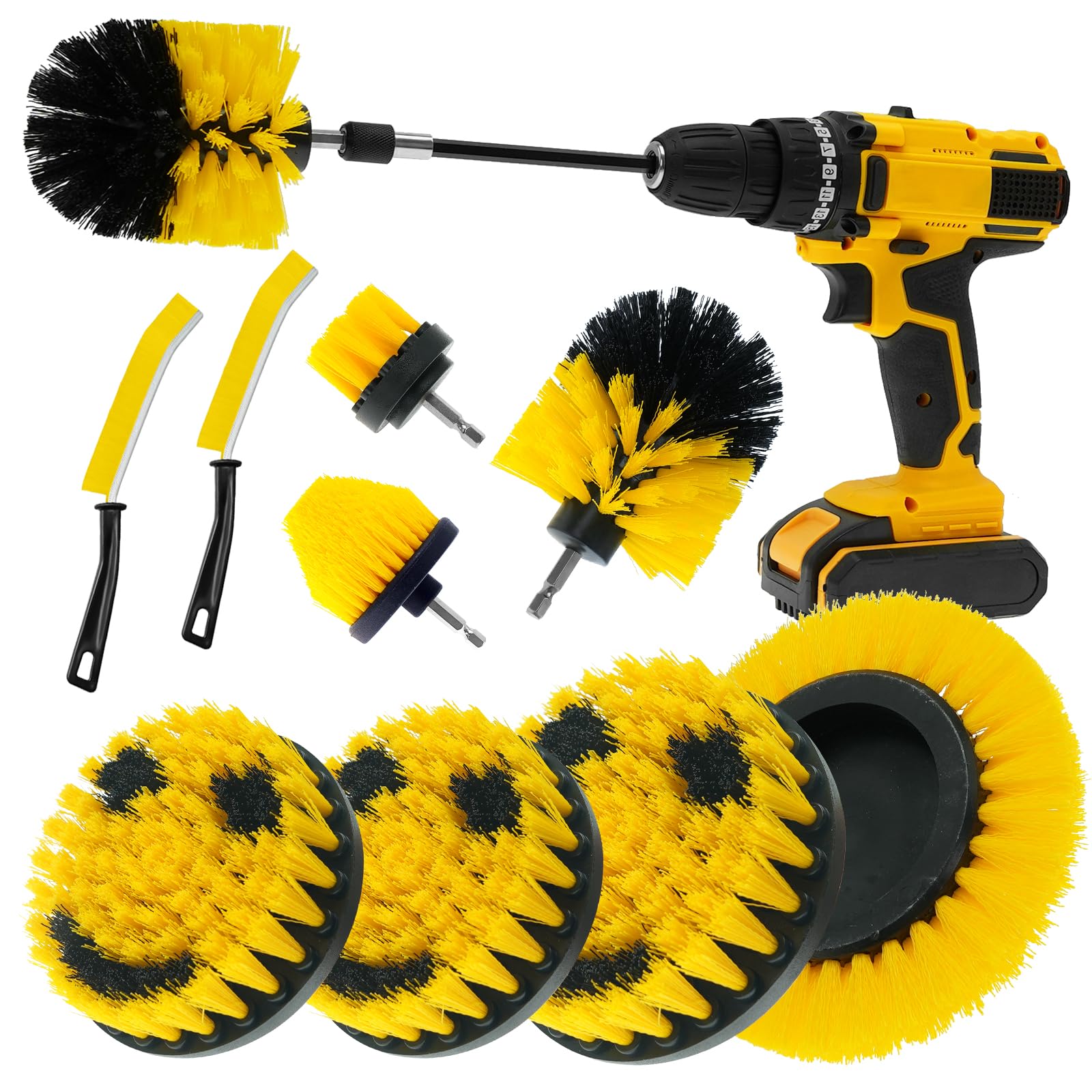 10 Pcs Drill Brush Attachment Set (10 Count)