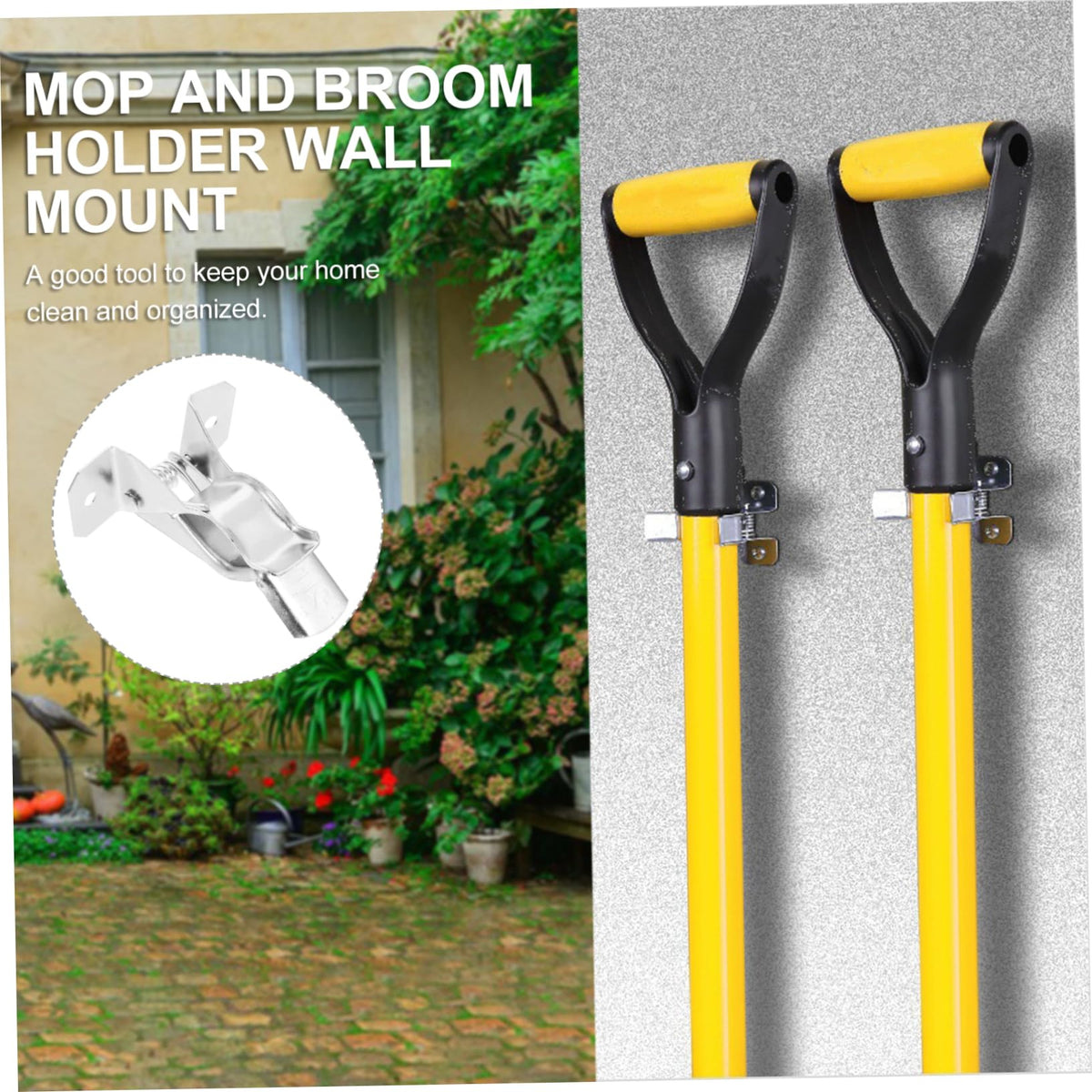 10pcs Broom Mop Holder Wall Mount Organizer Wall Mounted Mop Gripper for Laundry Room