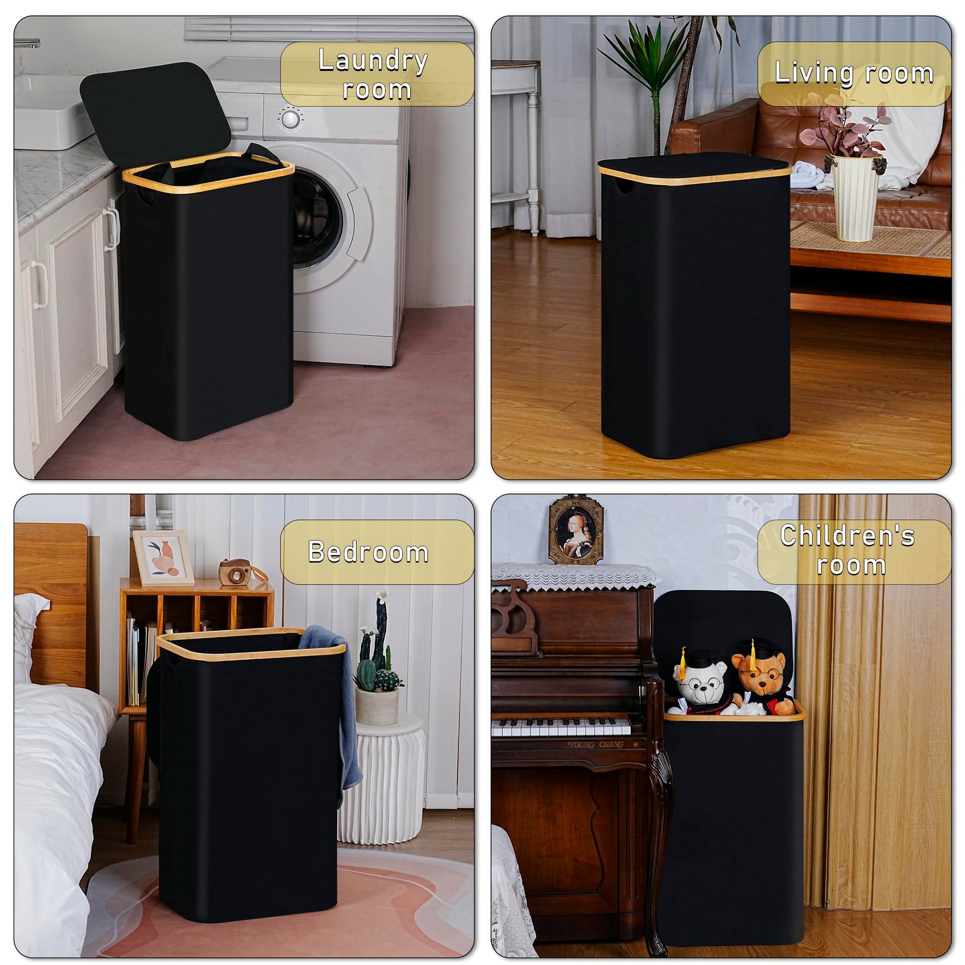 100L Laundry Hamper with Lid