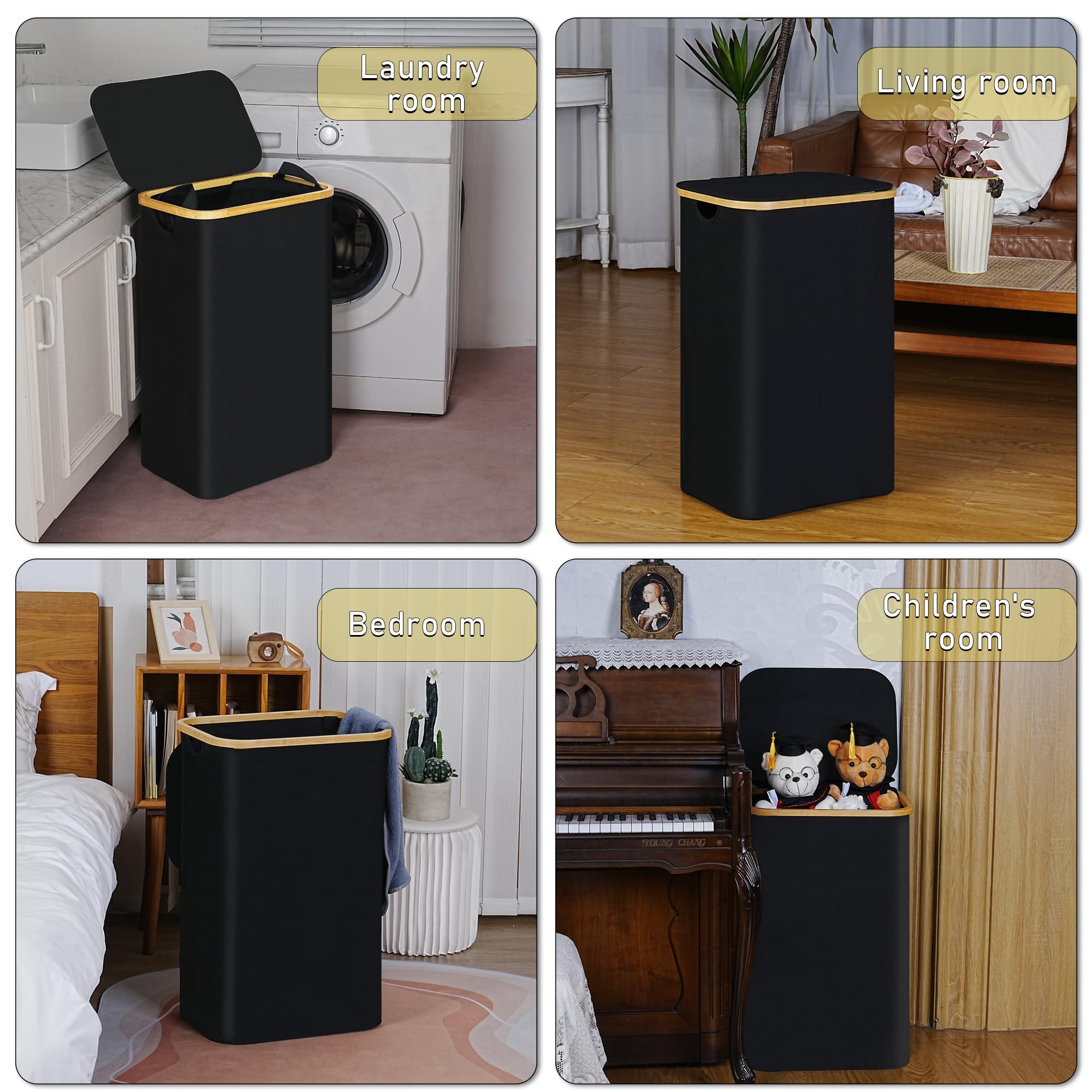 100L Laundry Hamper with Lid