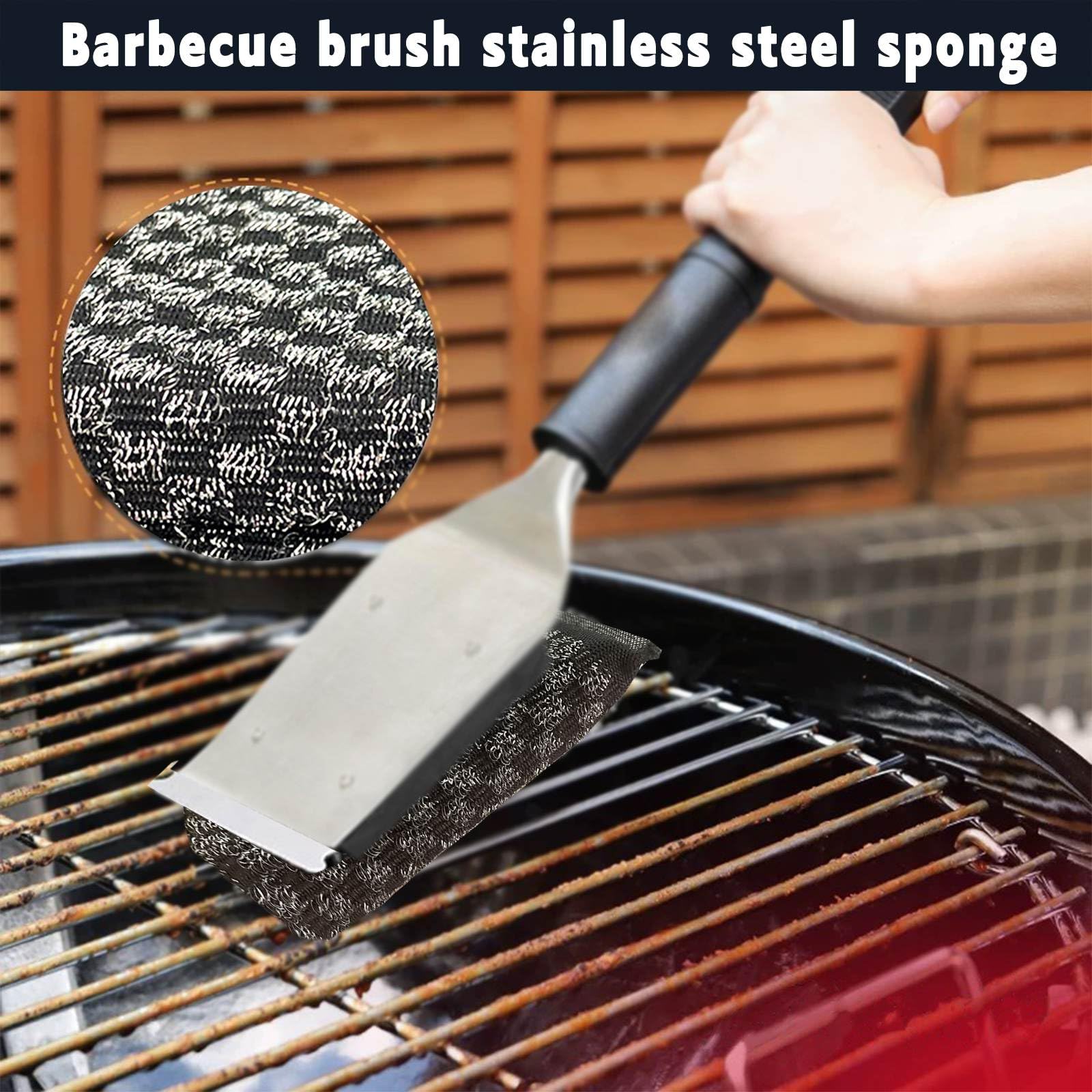 Steel Wool Scrubbers Dish Sponges Kitchen Scrubbing Pads Pot Scrubber for Kitchen Non Scratch (6 Count)