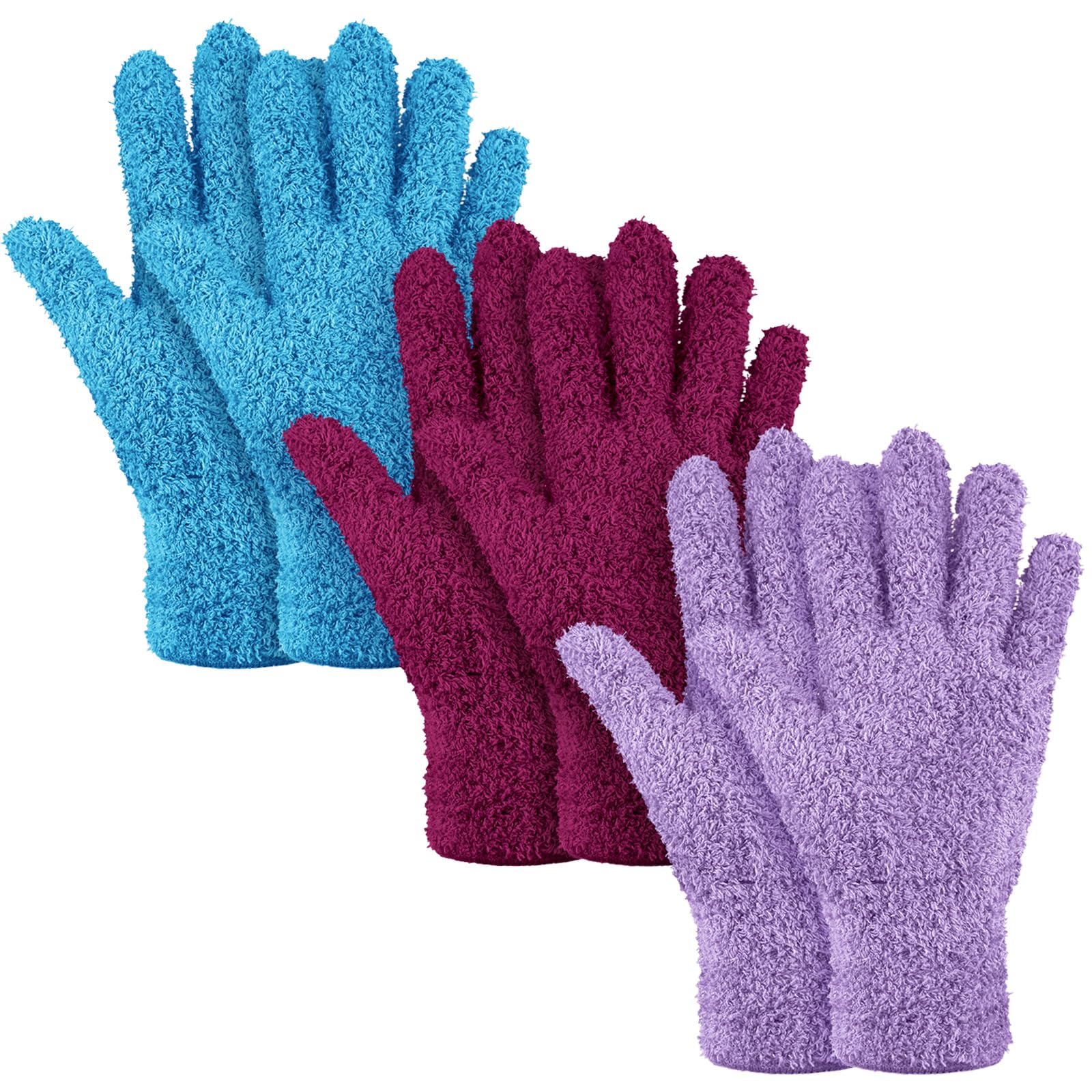 3 Pairs Microfiber Dusting Gloves for Plants Leaf