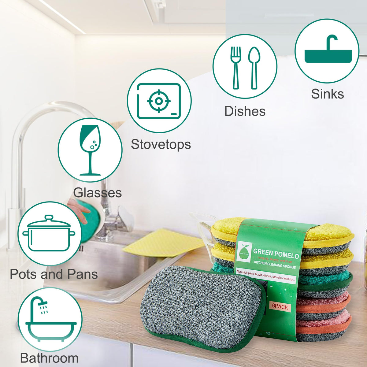 Multipurpose Sponges Kitchen (6 Count)