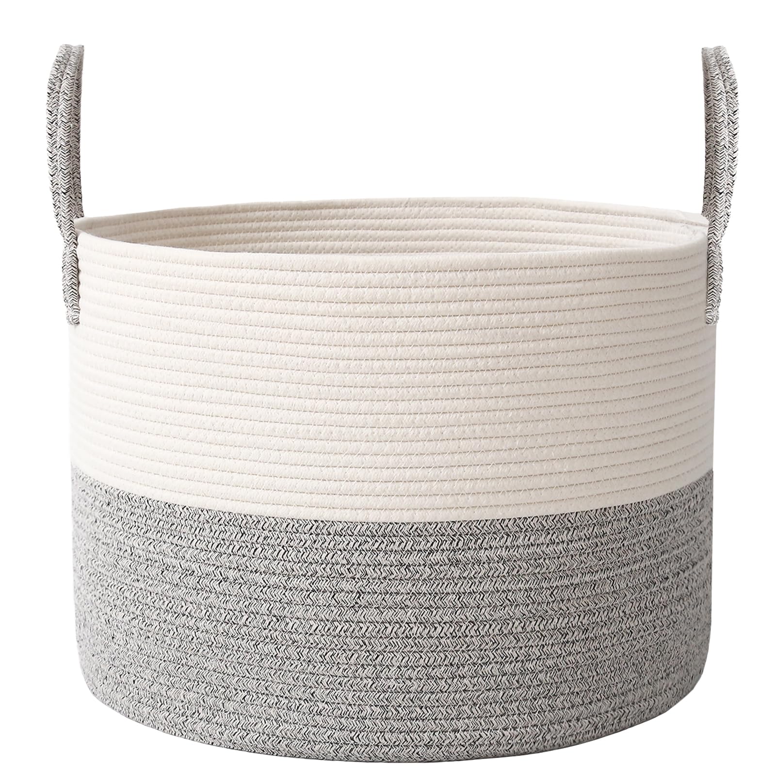 65L Extra Large Machine Washable Cotton Rope Blanket Basket