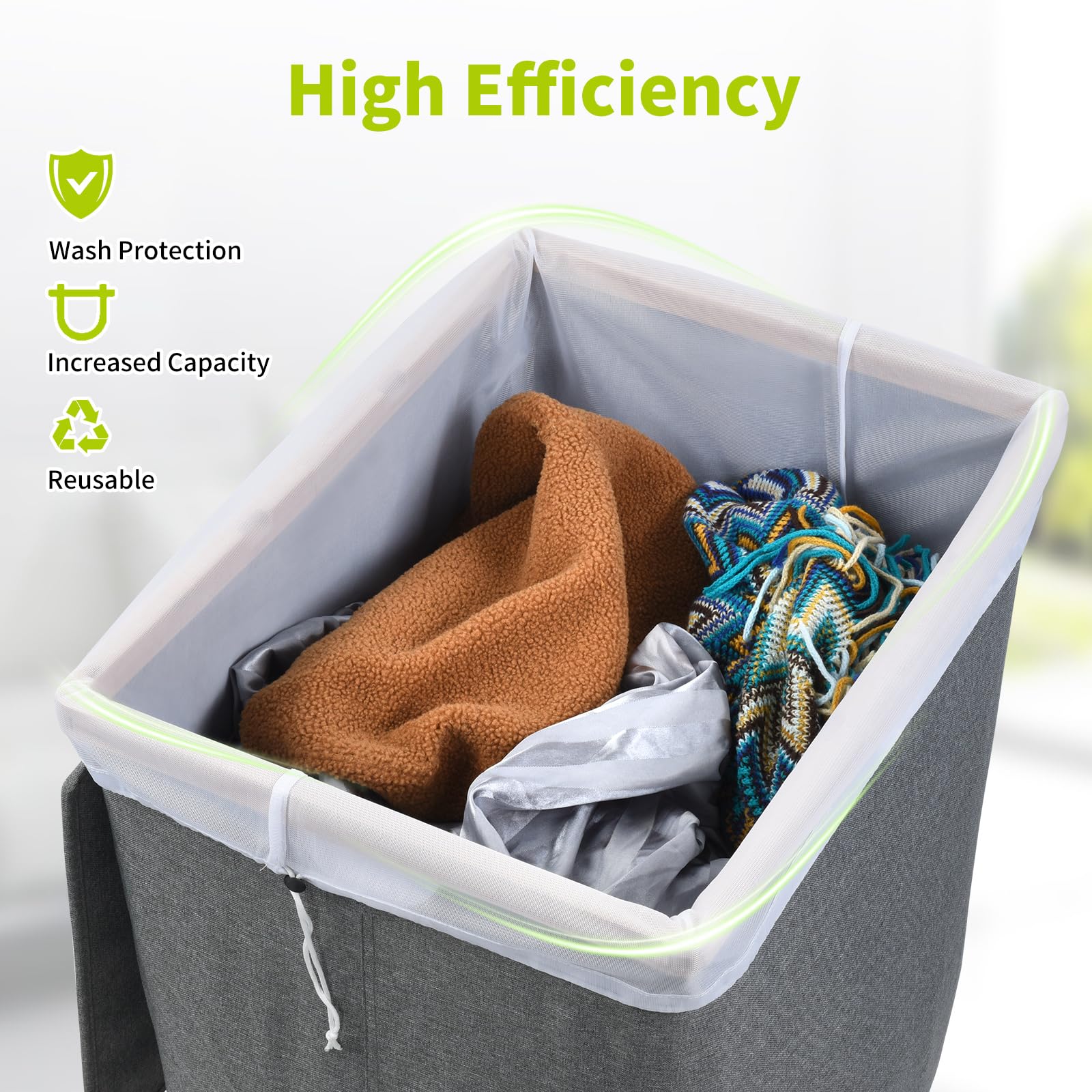 Ex Large Mesh Laundry Bag 36x43 Inch Drawstring Laundry Wash Bags 2 Pack Dirty Clothes Net Laundry Bag Heavy Duty Travel Storage Organize Bag Don't Drying