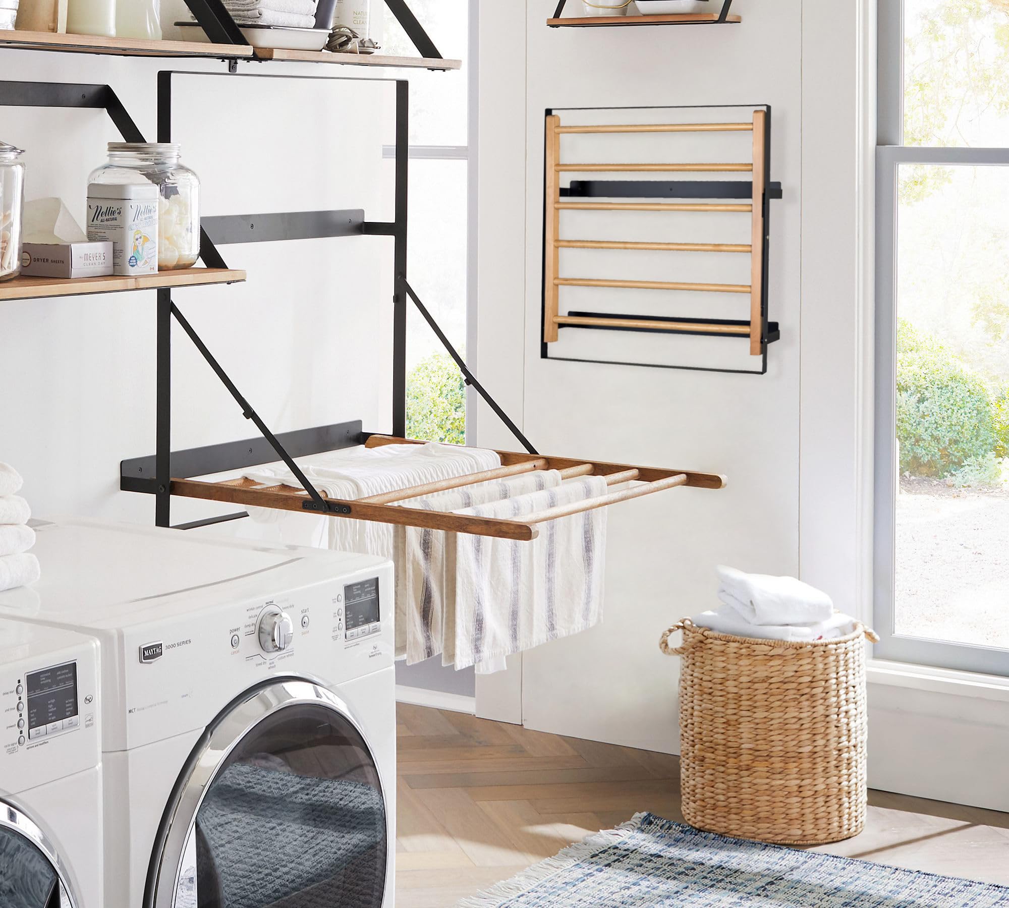 Wall Mounted Clothes Drying Rack Laundry Drying Rack Collapsible
