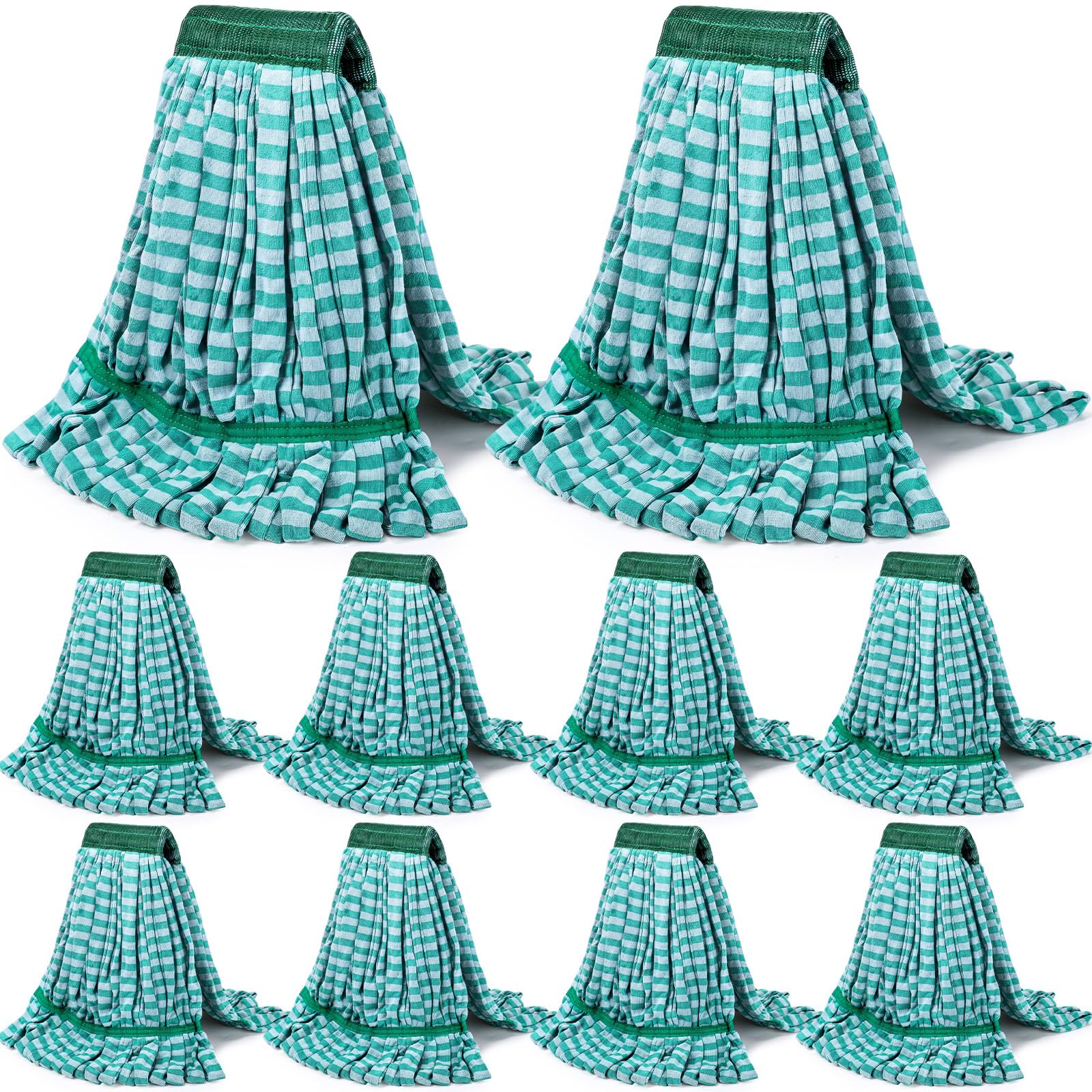 10 Pcs Microfiber Commercial Mop Head Replacement Tube Industrial Looped End Wet Mop Heads Refill for Floor Cleaning for Home Commercial Industrial Use (10 Count)