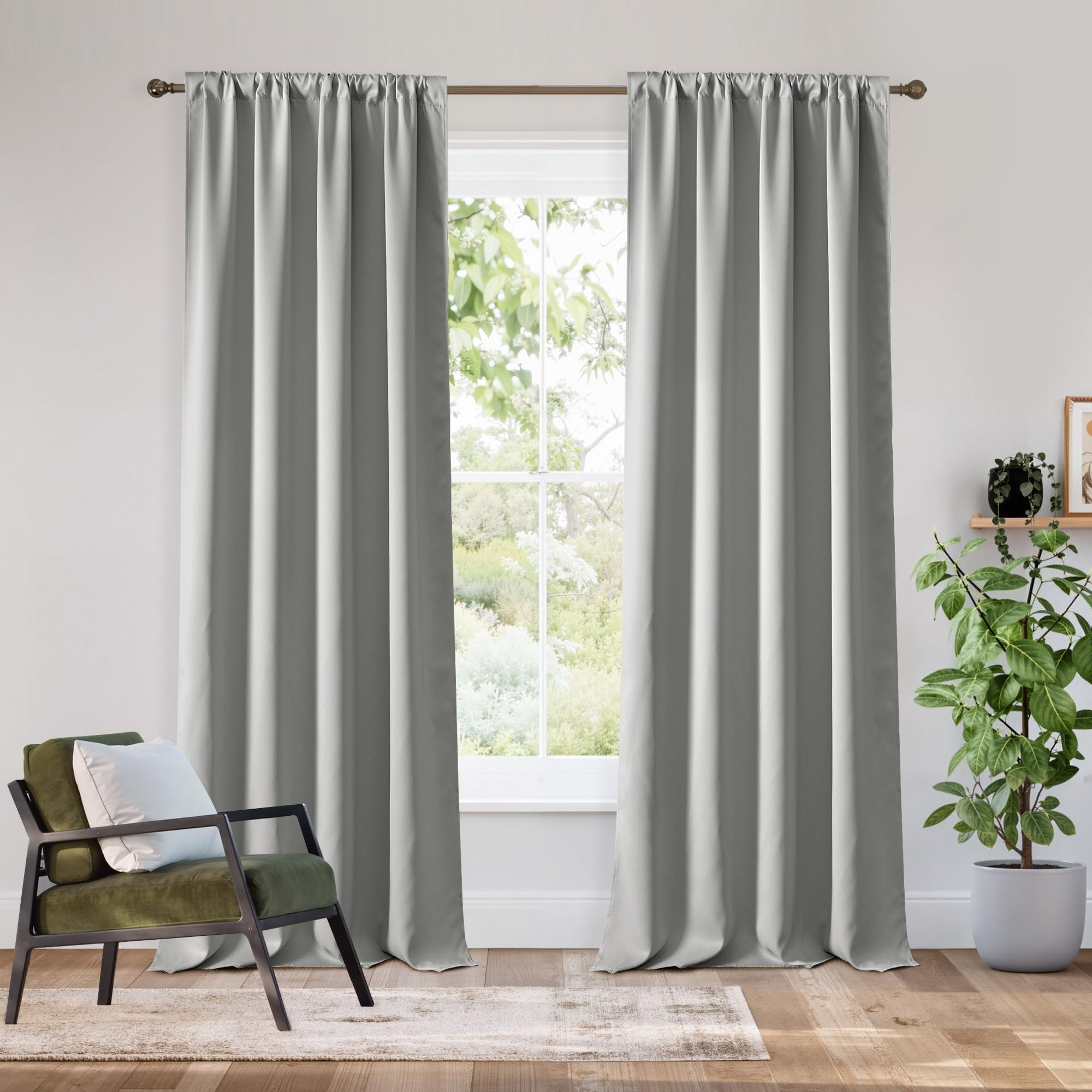 Bedroom Blackout Curtains 84 inches Long (2 Count)