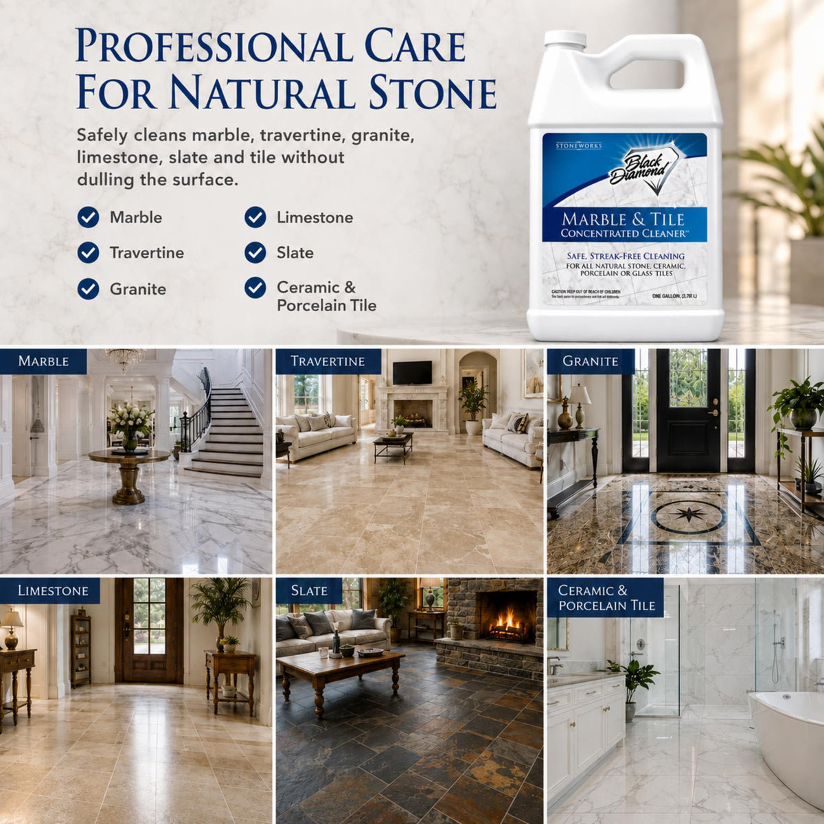Marble & Tile Floor Cleaner Concentrate (512 Fl Oz)