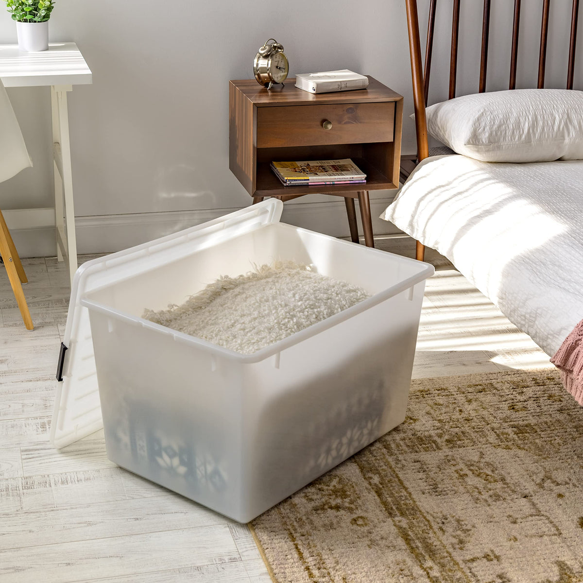 3 Pack 144 Qt Stackable Storage Bins with Lids (3 Count)