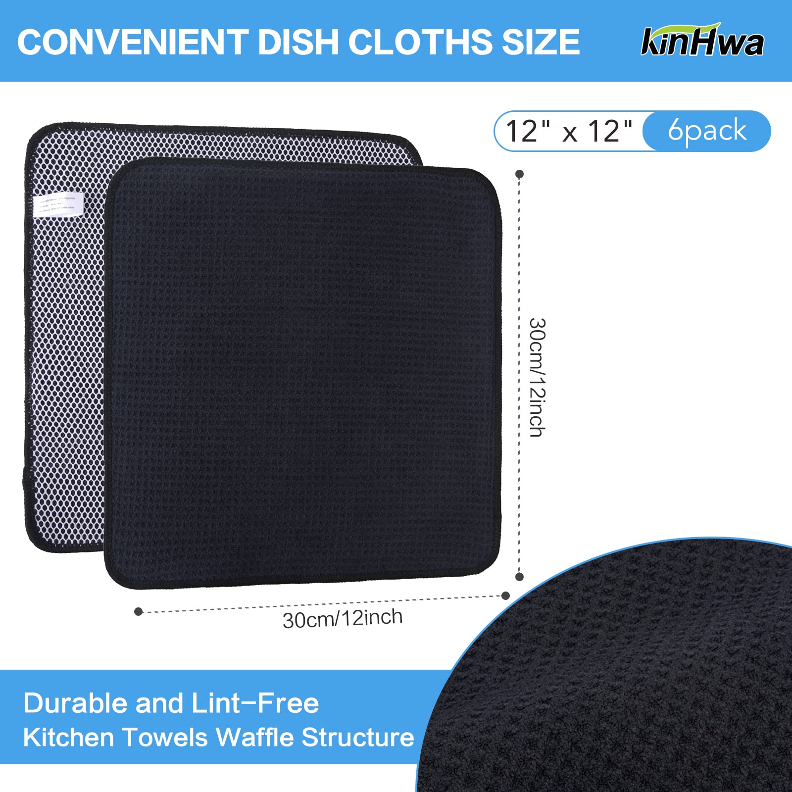 Dish Cloths for Washing Dishes with Scrub Side (6 Count)