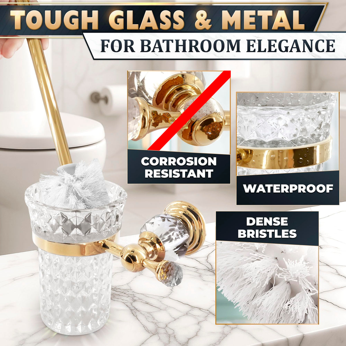 Wall Mounted Toilet Brush and Holder Set