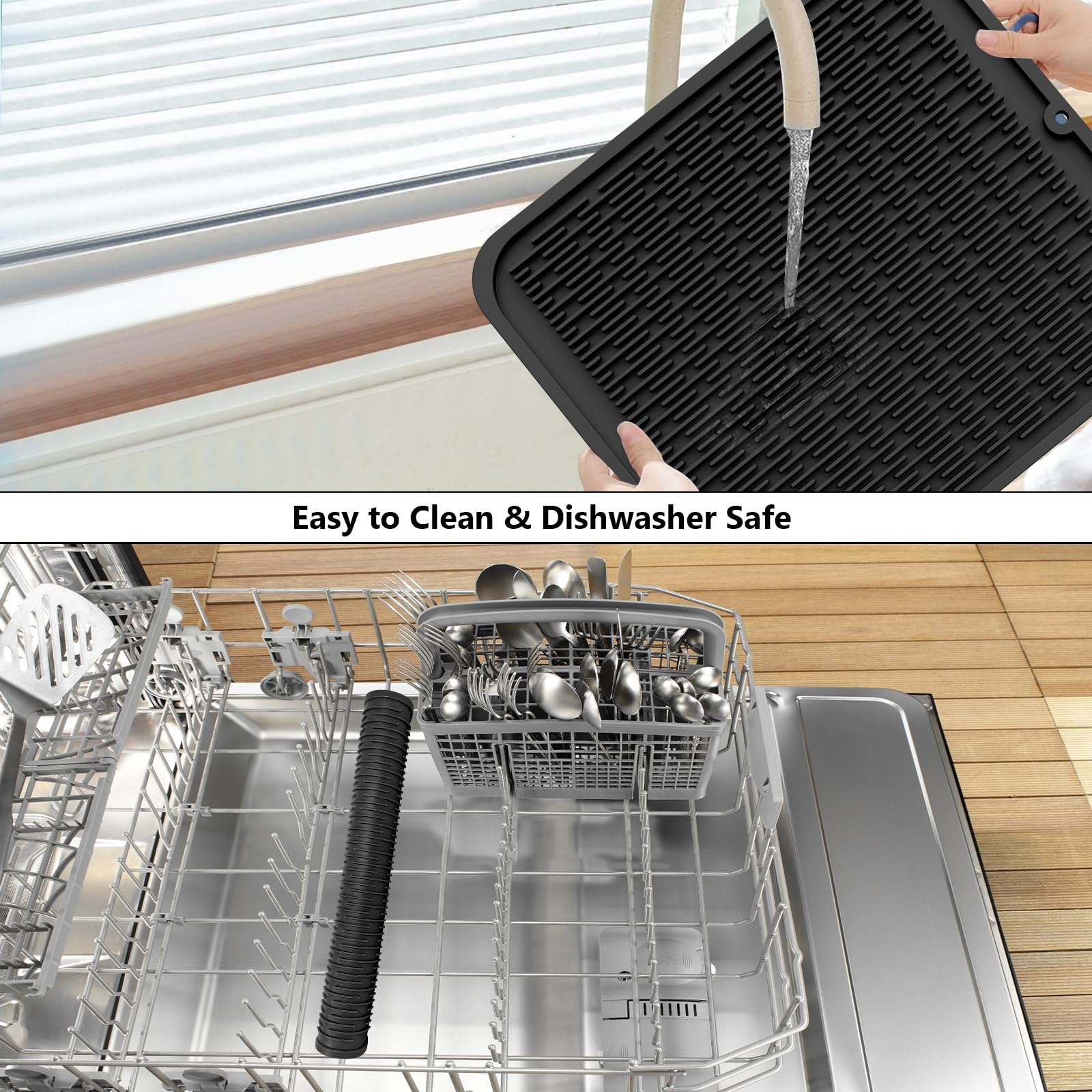 2 Pcs Heavy Duty Silicone Dish Drying Mat (2 Count)