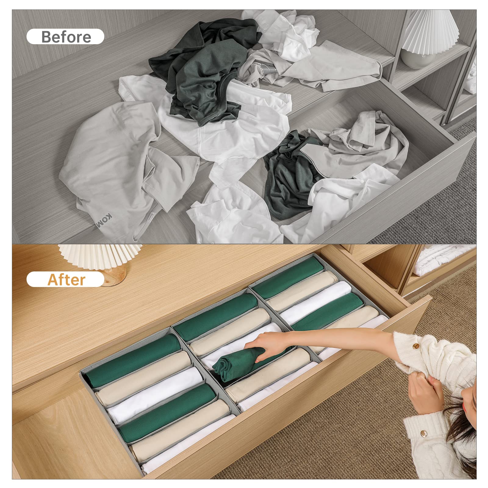 4 Packs T shirt Drawer Organizers for Clothing (4 Count)