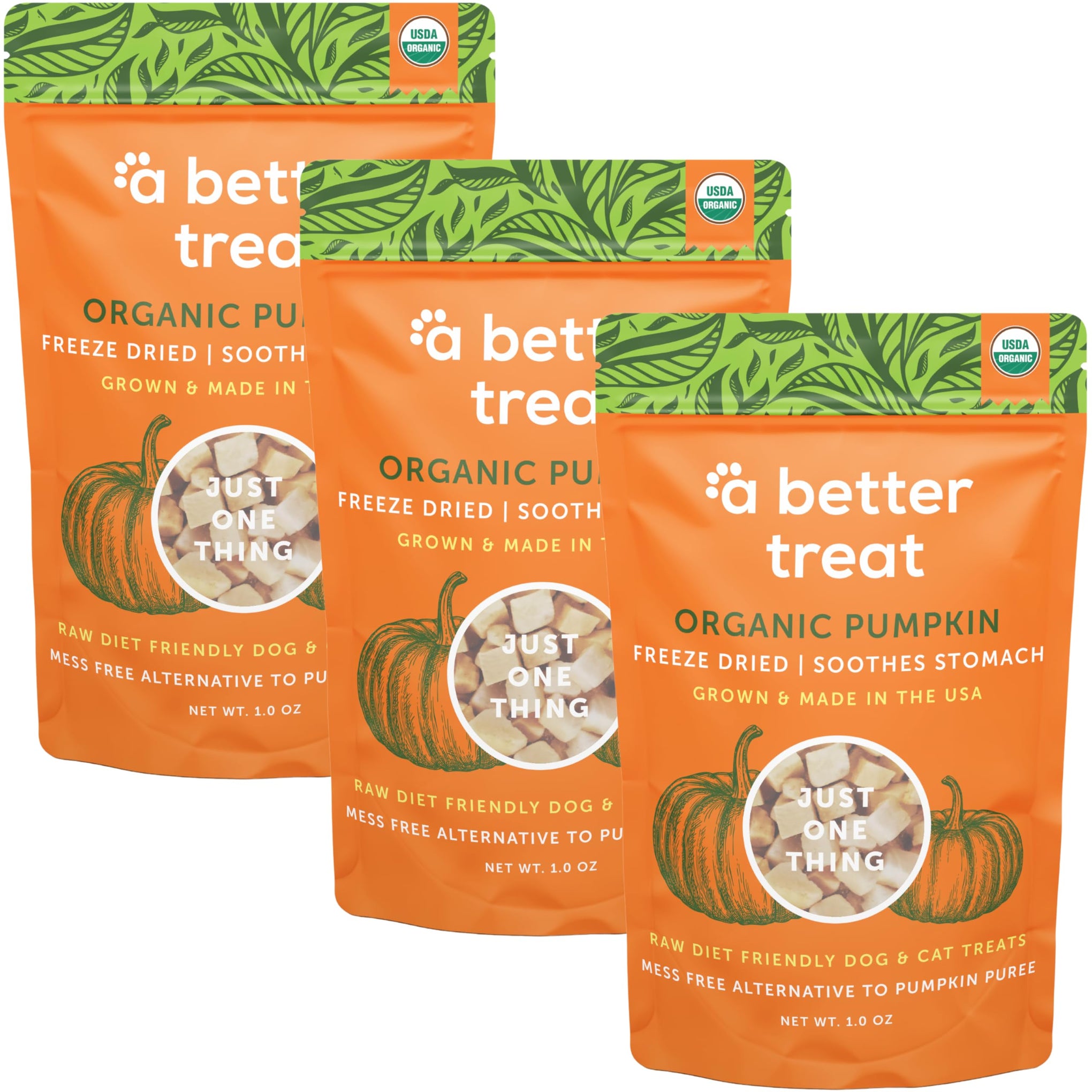 Freeze Dried Organic Pumpkin Dog and Cat Treats (3 Ounce)
