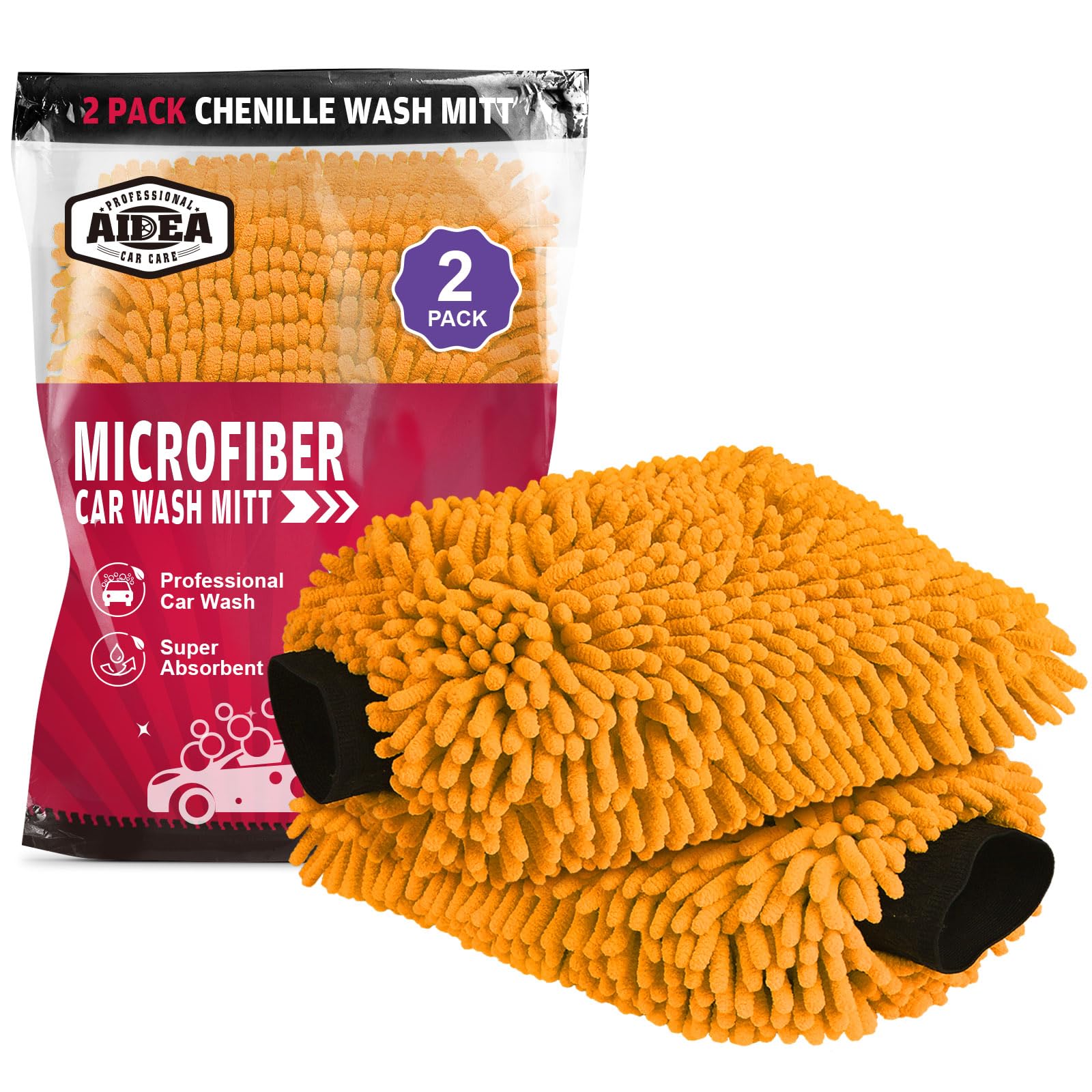 Car Wash Mitt Microfiber (2 Count)