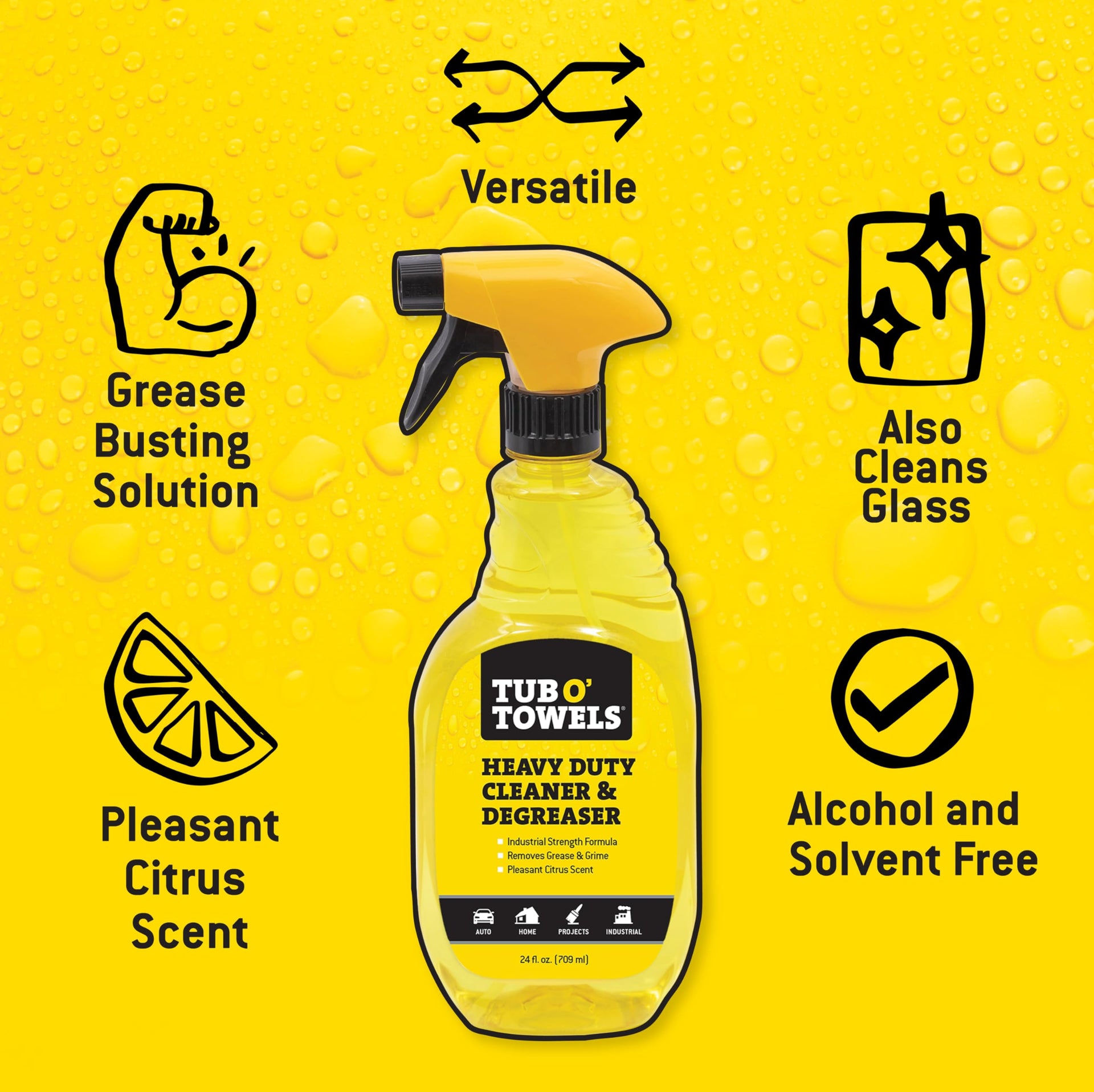 Heavy Duty Cleaner and Degreaser Spray Helps in Removing Oil Tar Paint Dirt Caulk Grease Grime Gunk Epoxies (48 Fl Oz)