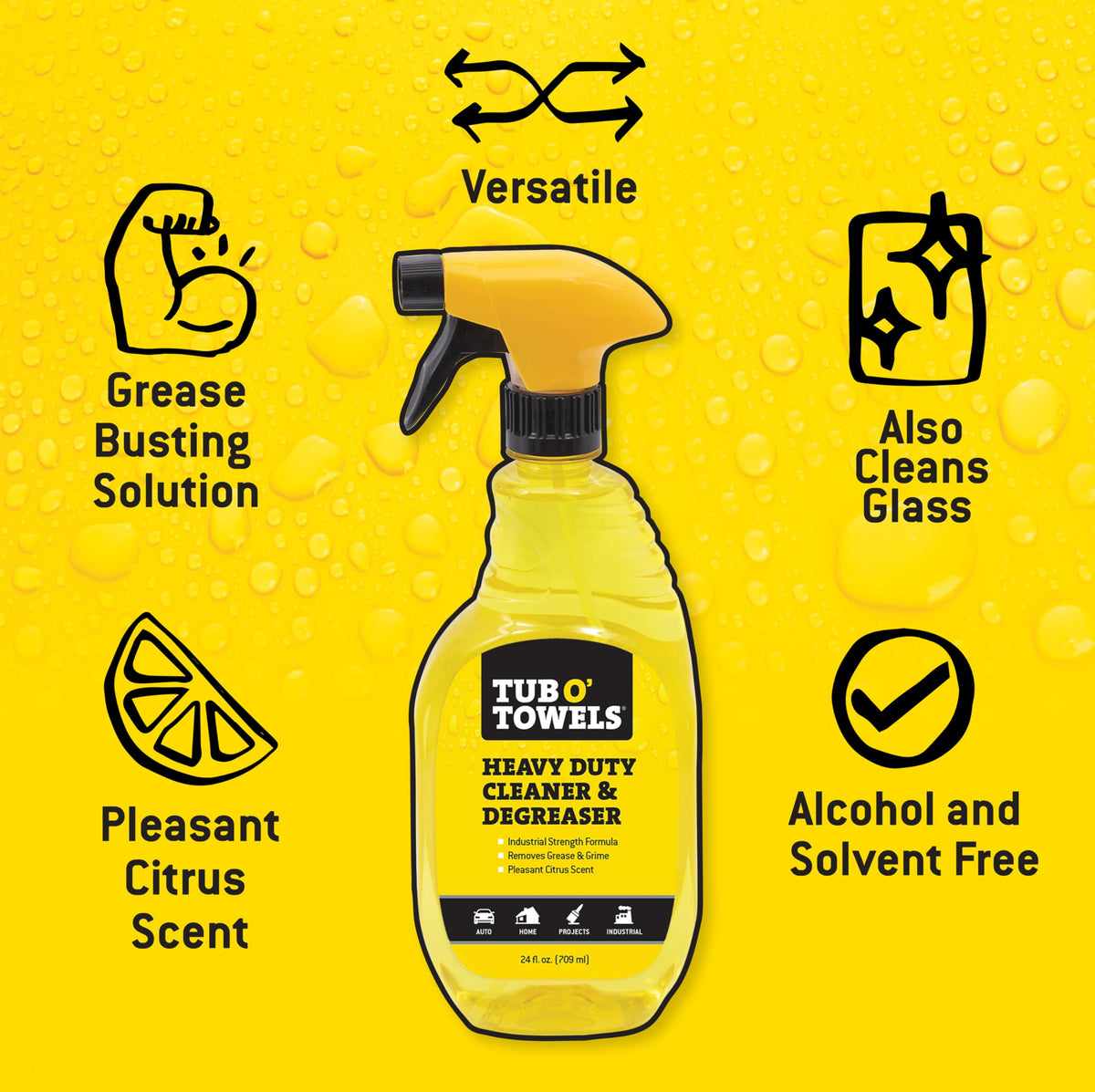 Heavy Duty Cleaner and Degreaser Spray Helps in Removing Oil Tar Paint Dirt Caulk Grease Grime Gunk Epoxies (72 Fl Oz)