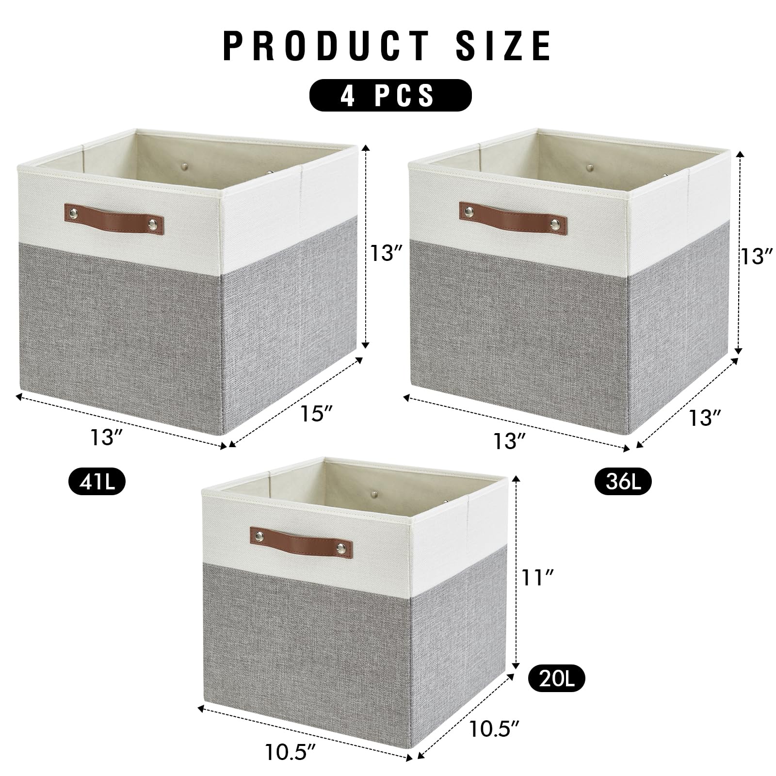 13x15x13 Storage Cube Bins (4 Count)