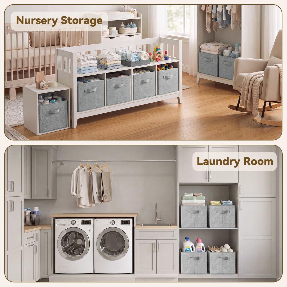 Closet Storage Bins with Handles (3 Count)
