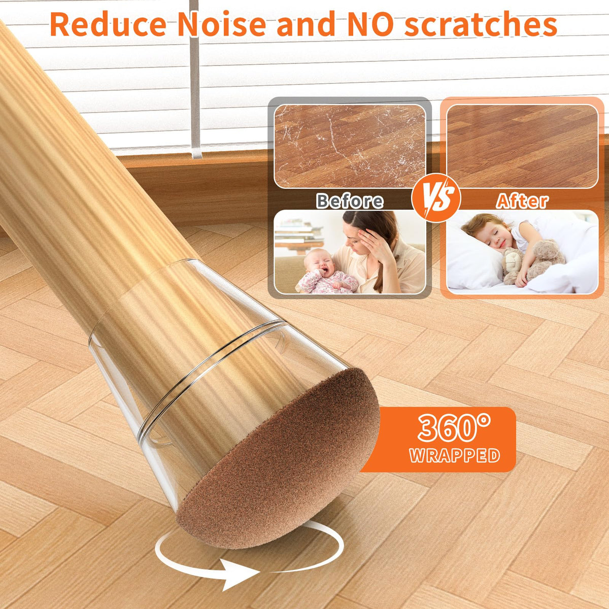 Round Chair Leg Floor Protectors for Hardwood Floors Small 24pcs (24 Count)
