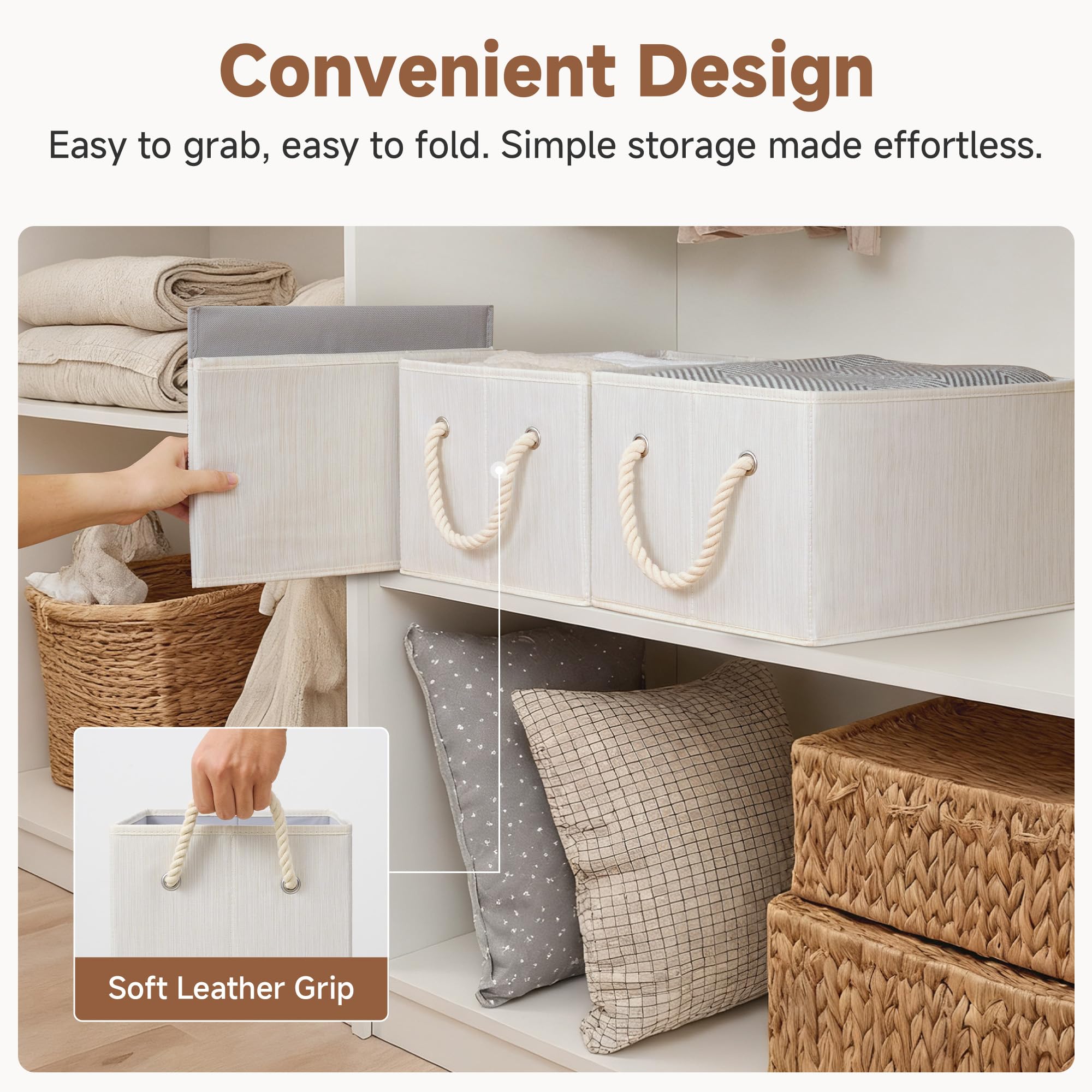Storage Baskets for Shelves (3 Count)