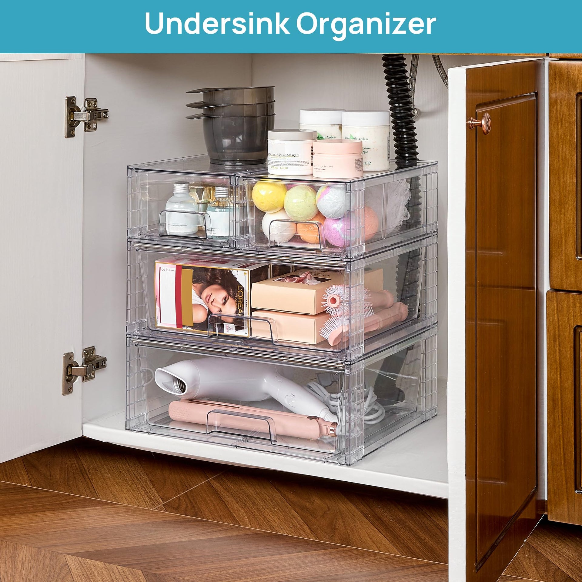 Clear Stackable Storage Drawers (6 Count)
