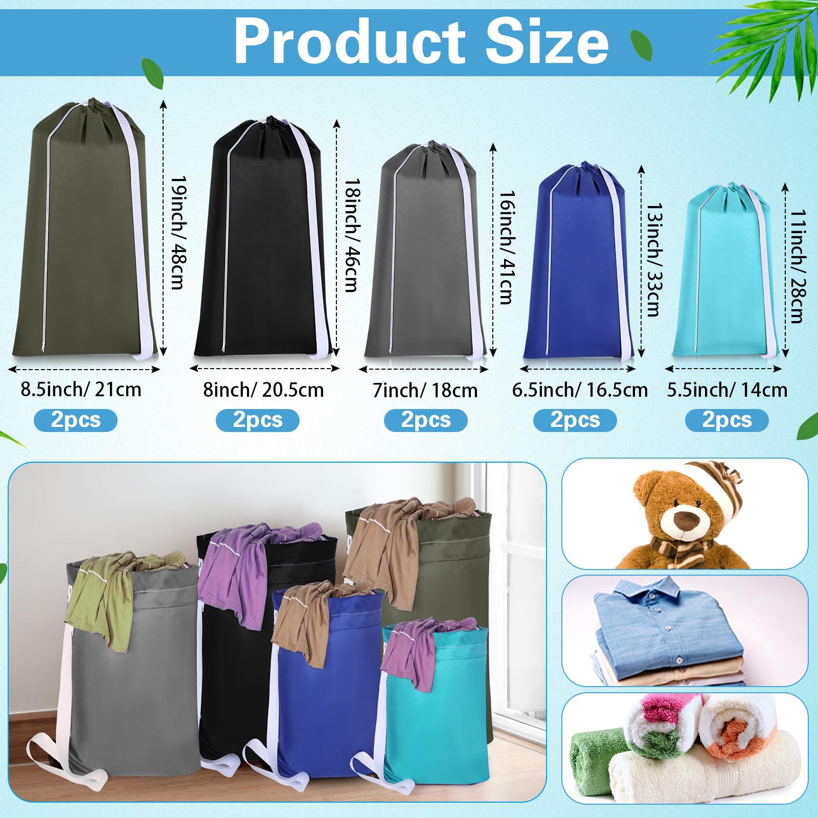10 Pcs Nylon Extra Large Laundry Bag (10 Count)