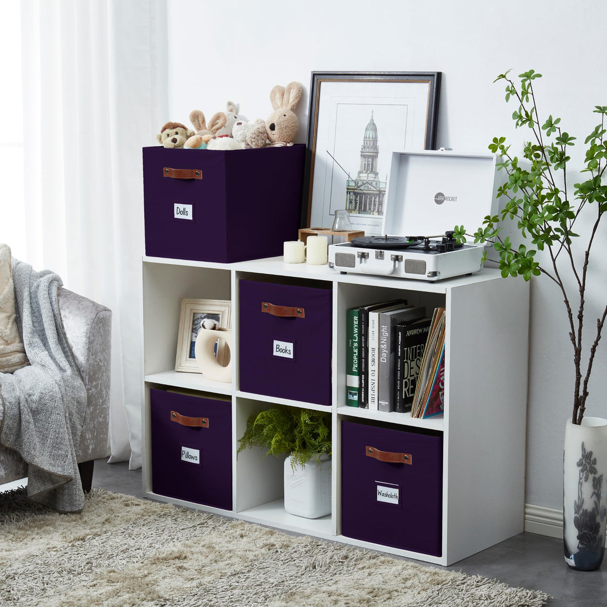 Storage Bins Storage Baskets for Shelves (4 Count)