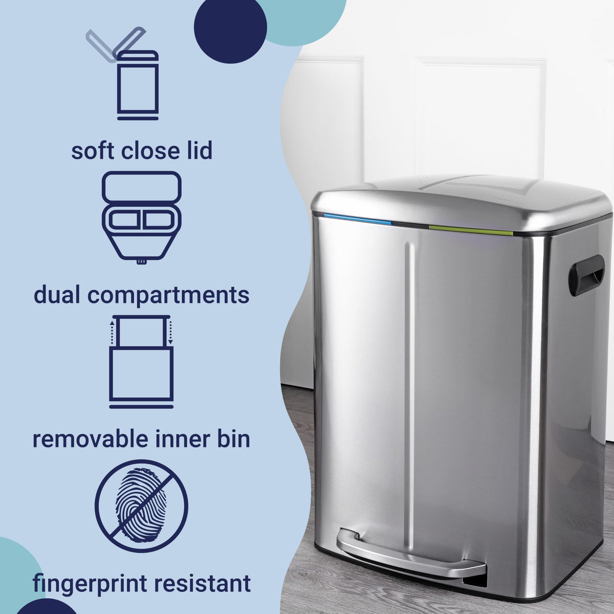 Marco 10.6 Gal Double Bucket Step Trash Can