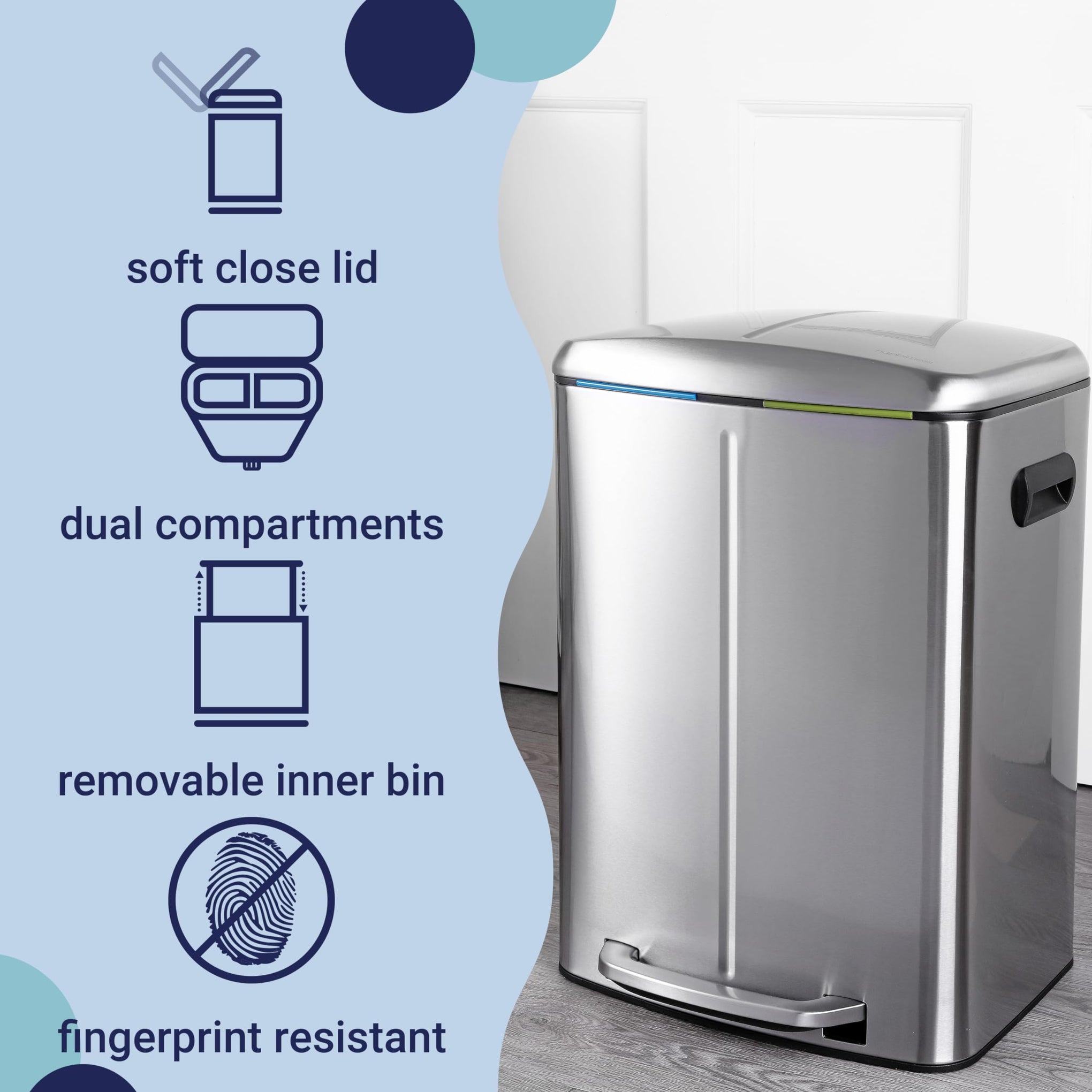 Marco 10.6 Gal Double Bucket Step Trash Can
